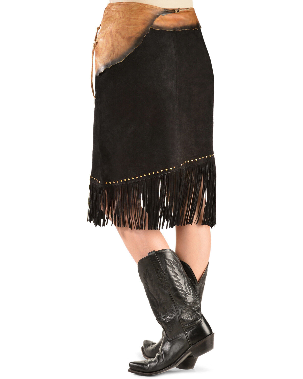 Kobler Leather Women's Leather & Fringe Sioux Suede Skirt