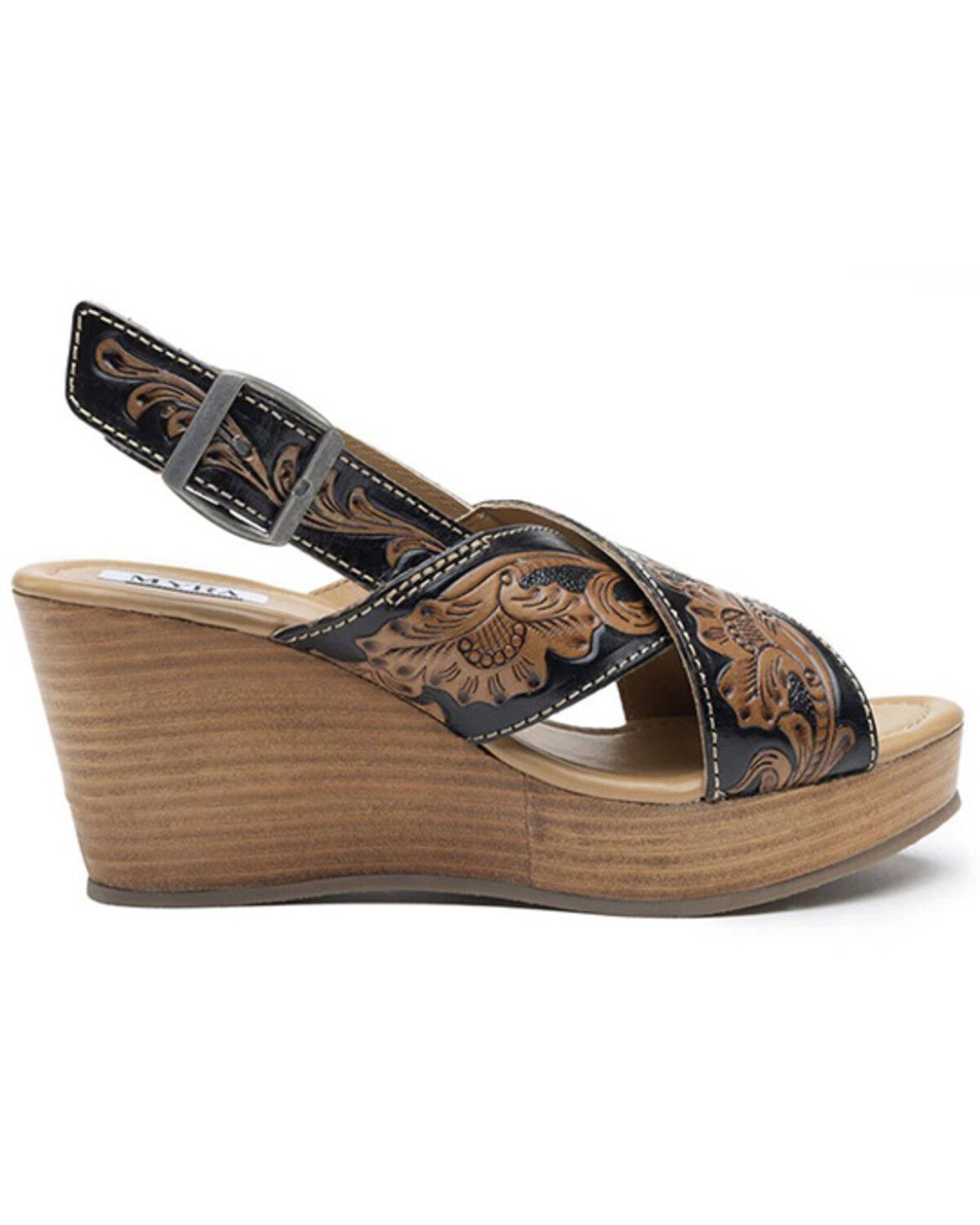 Myra Bag Women's Flower Ridge Hand-Tooled Sandals