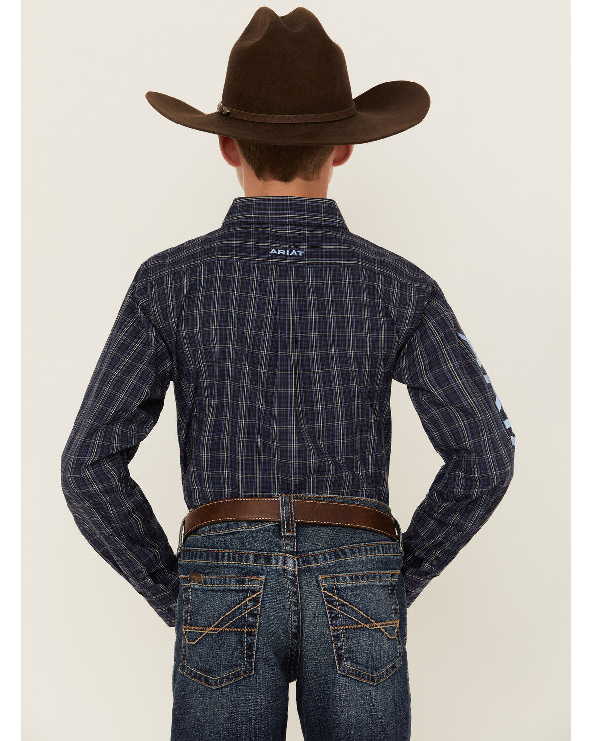 Ariat Boys' Team Plaid Print Long Sleeve Button-Down Western Shirt