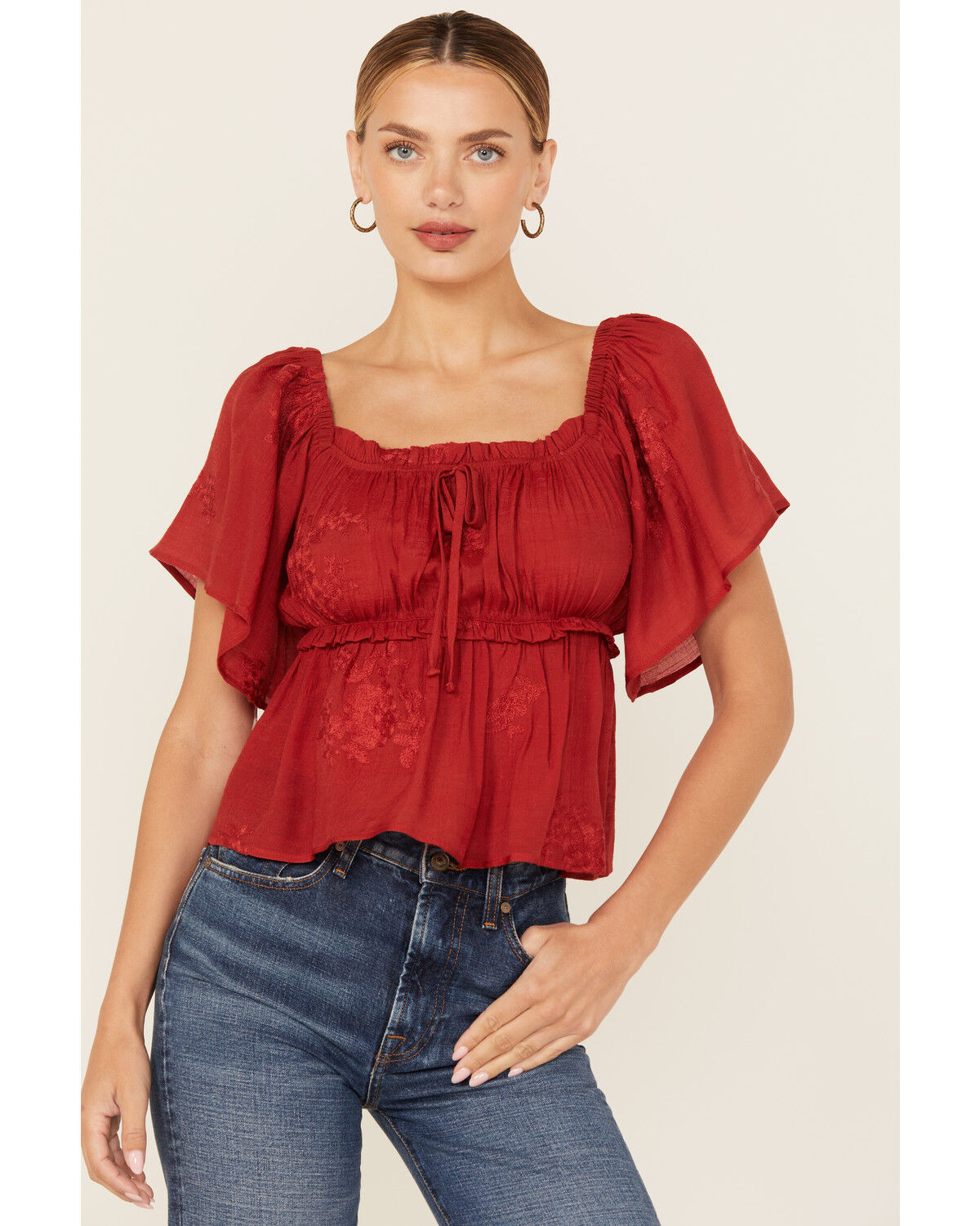 Wild Moss Women's Flutter Sleeve Top