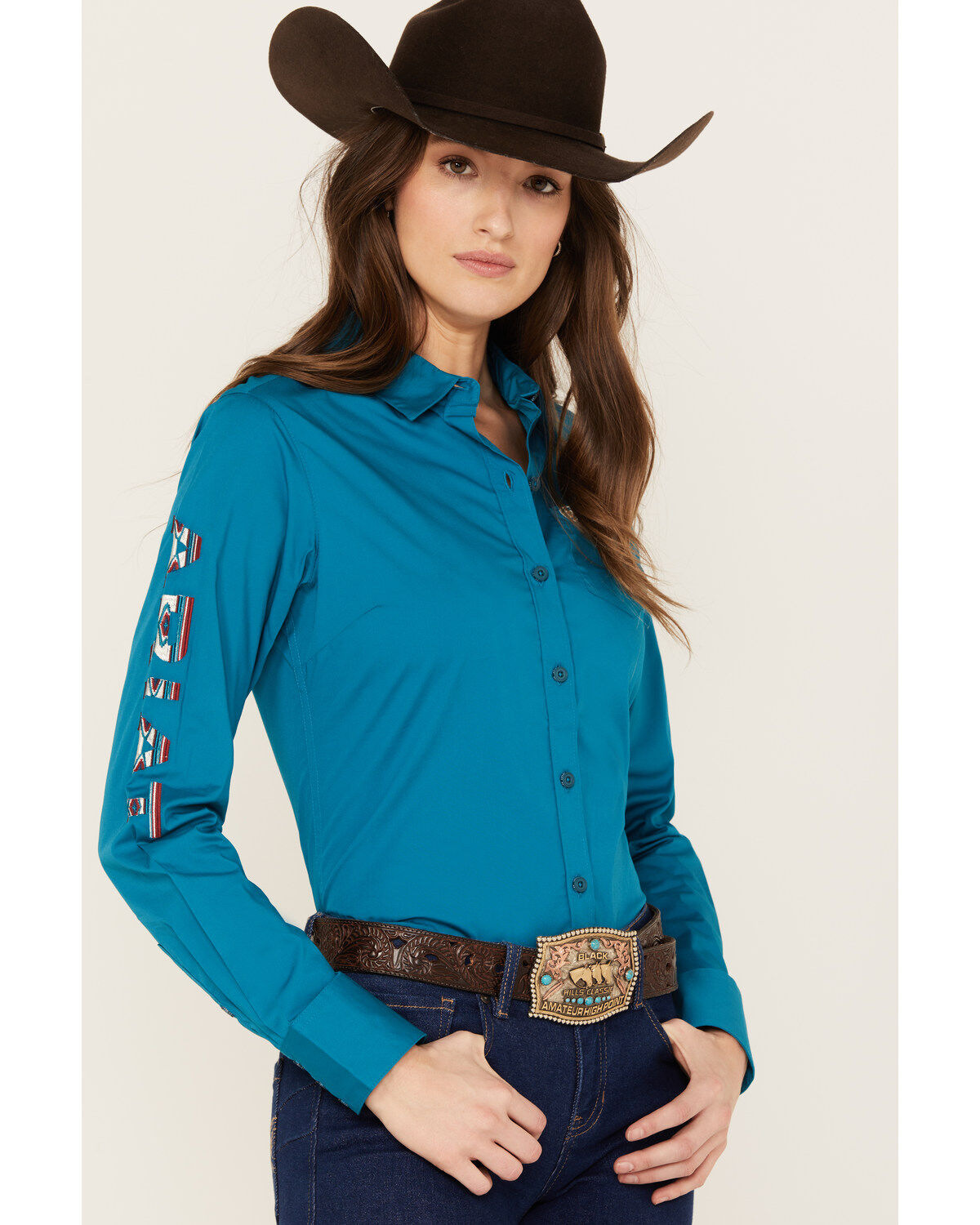 Ariat Women's Team Kirby Long Sleeve Button Down Stretch Western Shirt - Plus