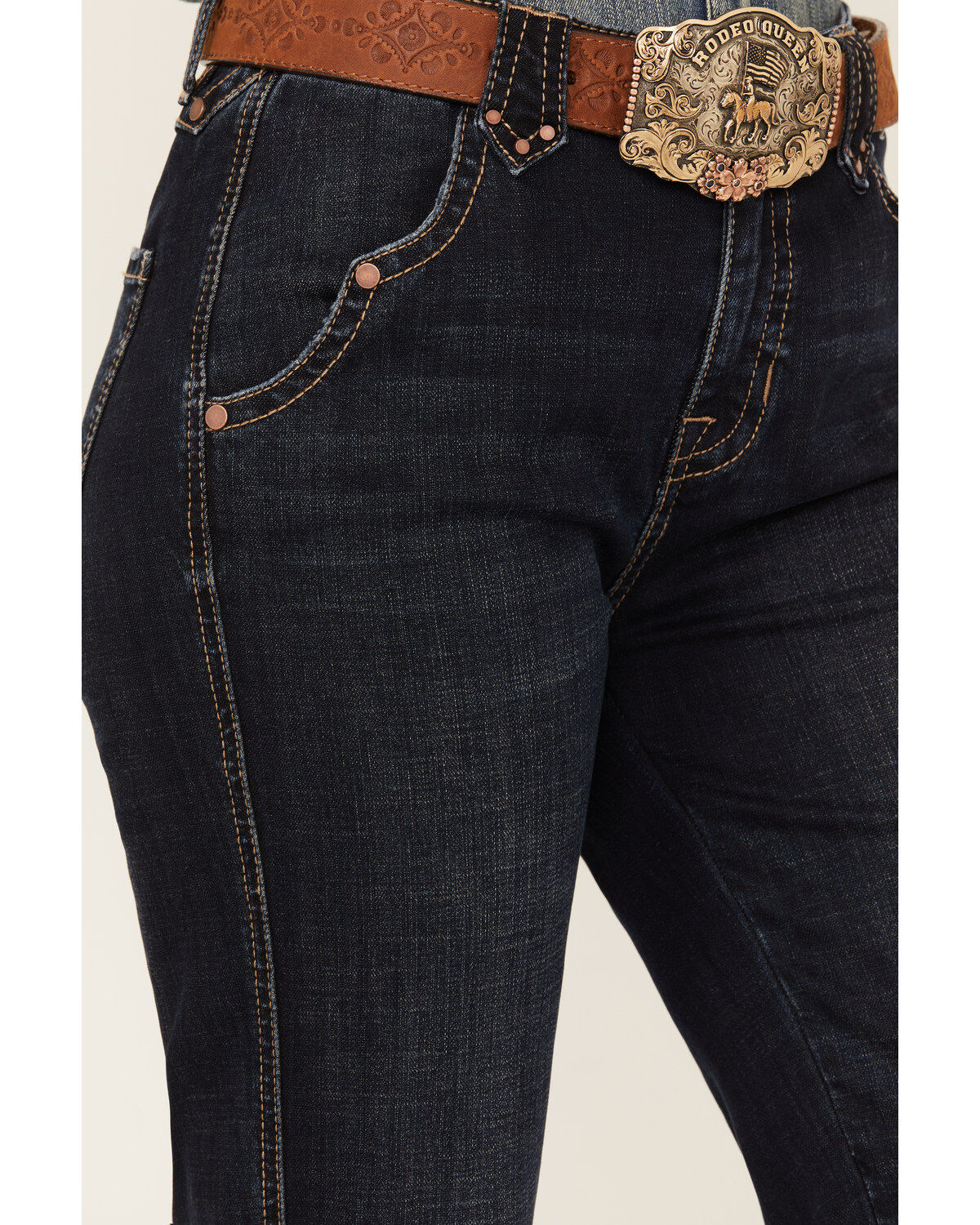 Rock & Roll Denim Women's Dark Wash High Rise Trouser Jeans
