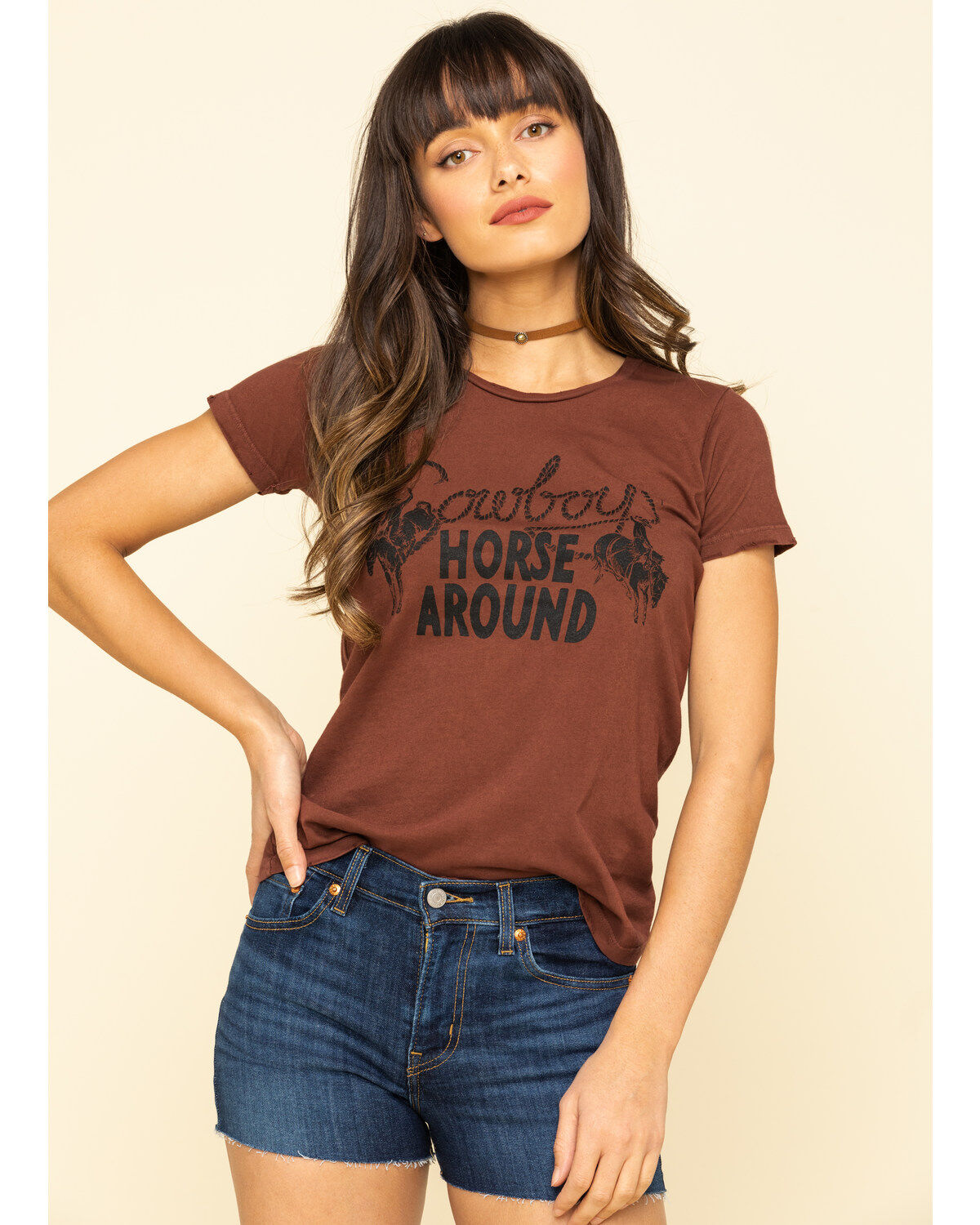 Bandit Brand Women's Cowboys Horse Around Graphic Short Sleeve Tee