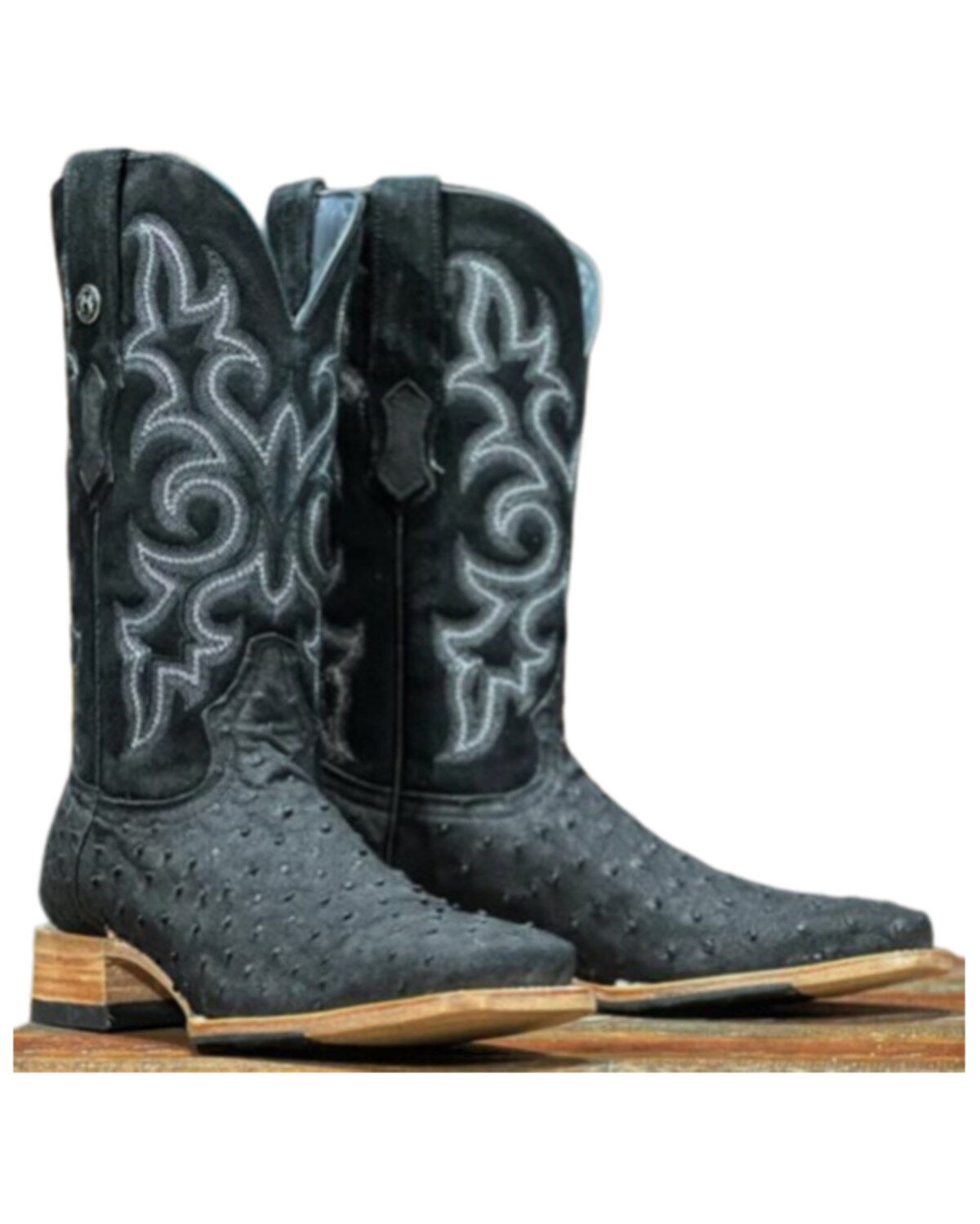 Tanner Mark Men's Exotic Full Quill Ostrich Western Boots - Broad Square Toe