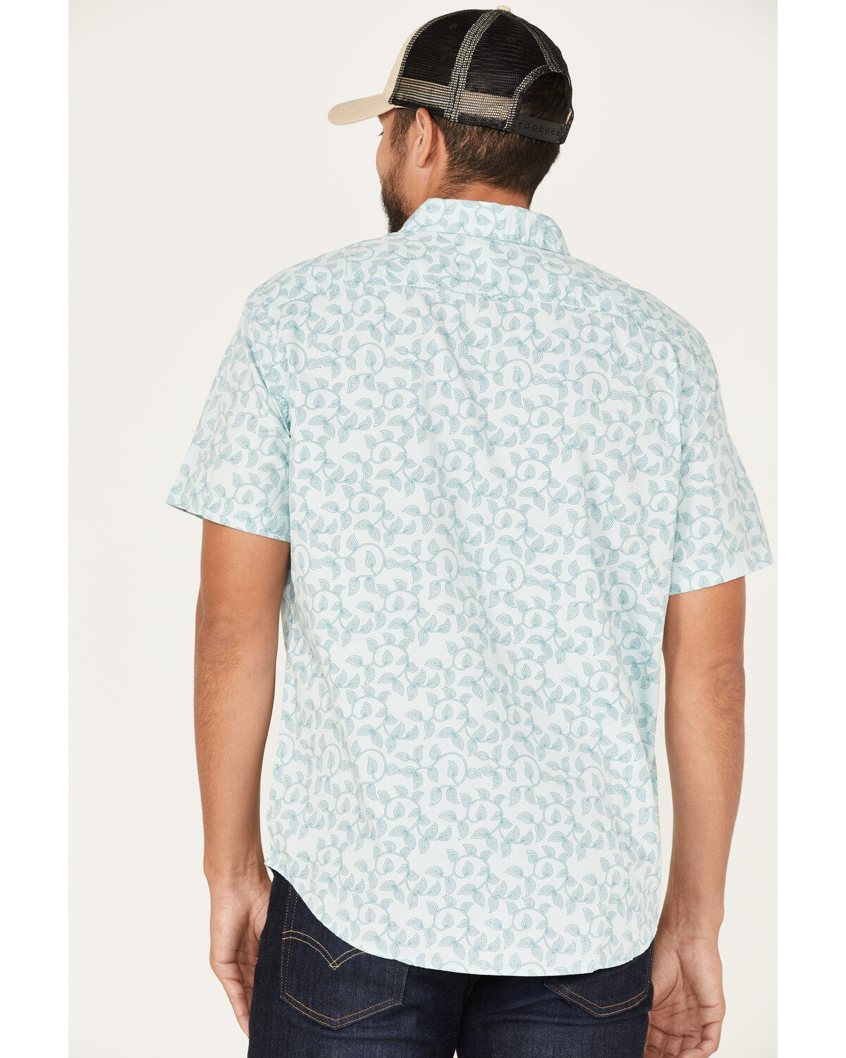 Levi's Men's Classic Swirly Floral Print Short Sleeve Button Down Shirt