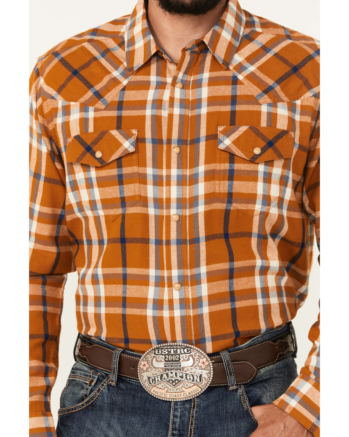 Cody James Men's Tidal Wave Plaid Print Long Sleeve Snap Western Flannel