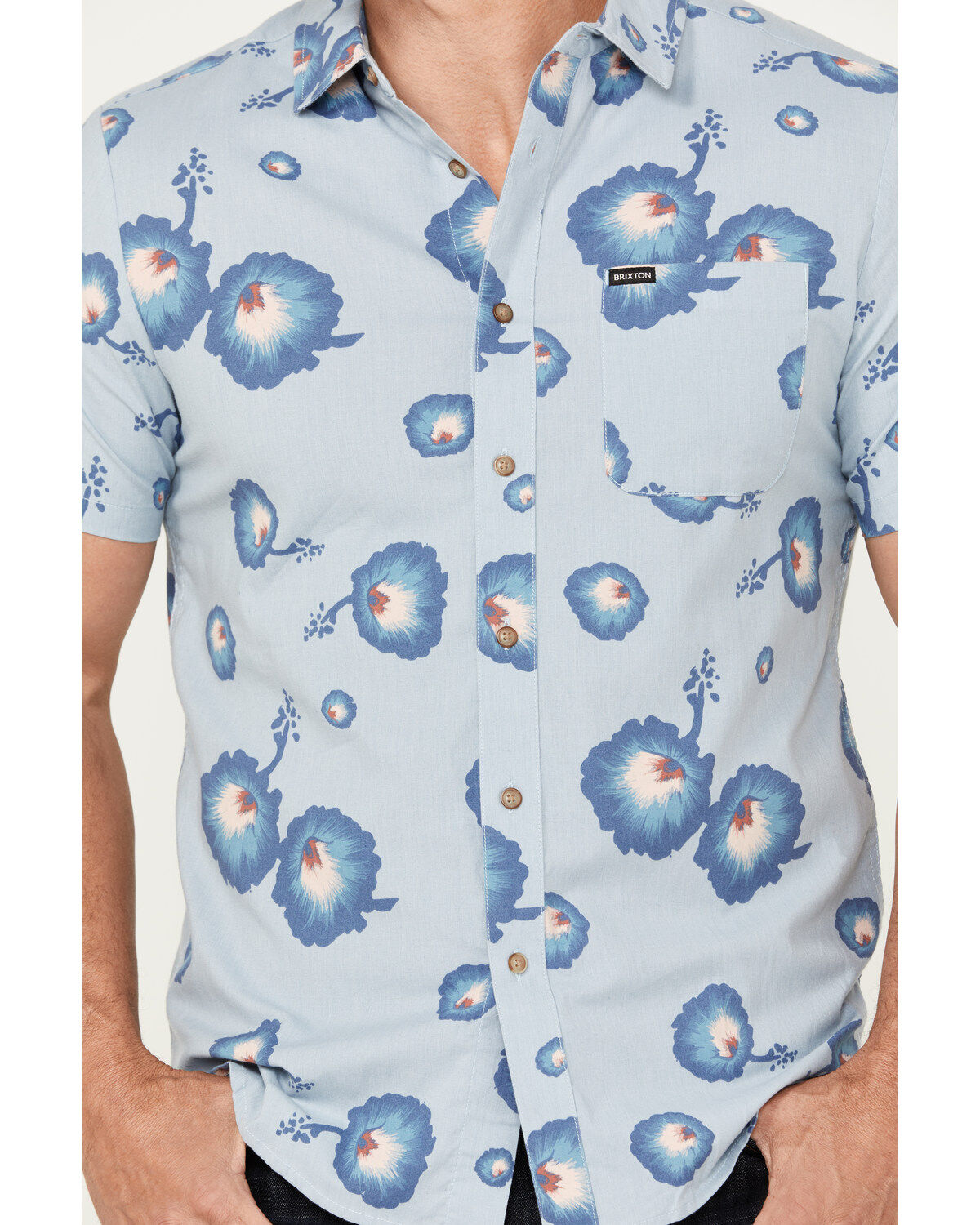Brixton Men's Charter Floral Print Short Sleeve Button-Down Shirt