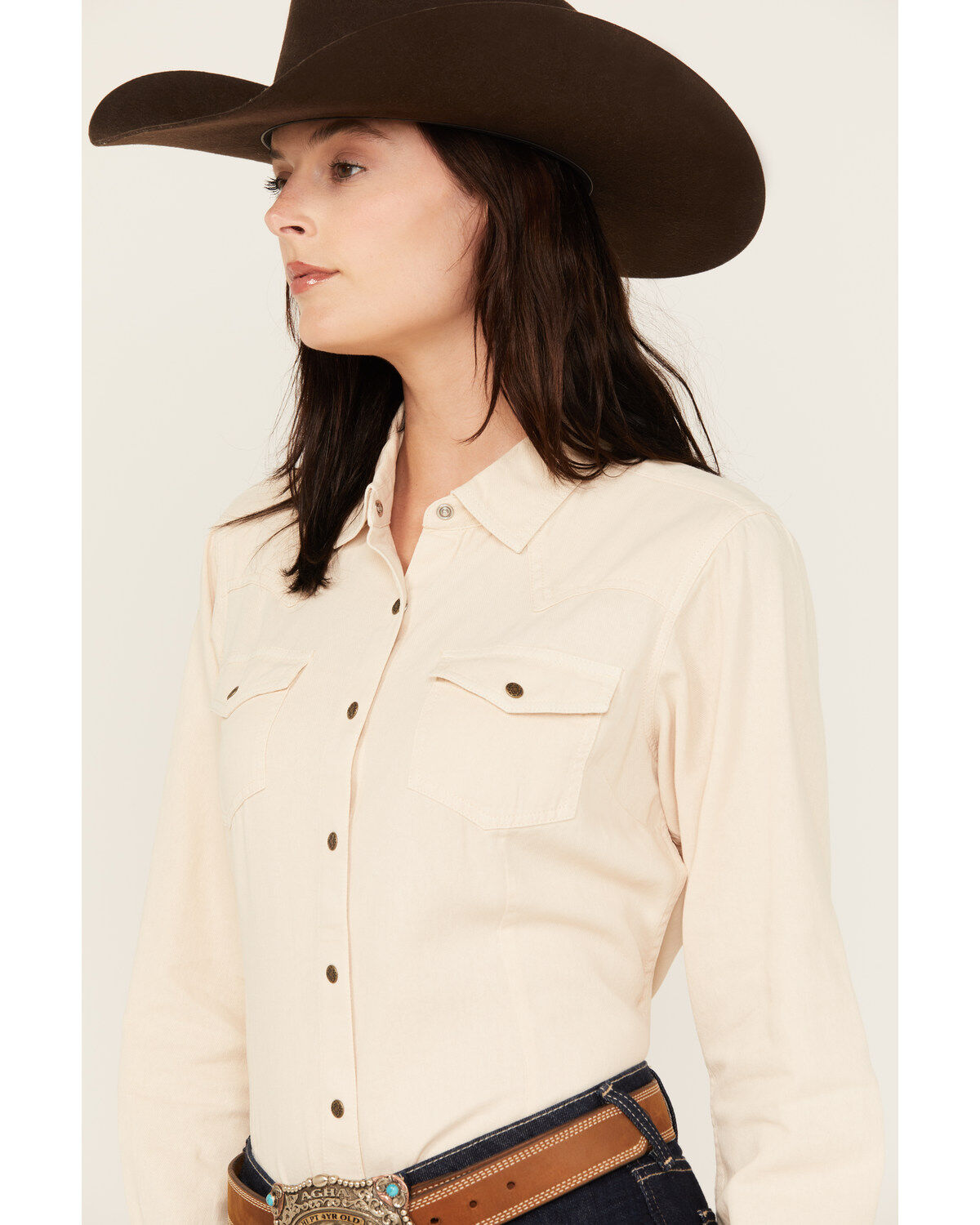 Ariat Women's R.E.A.L Jurlington Solid Long Sleeve Snap Western Shirt