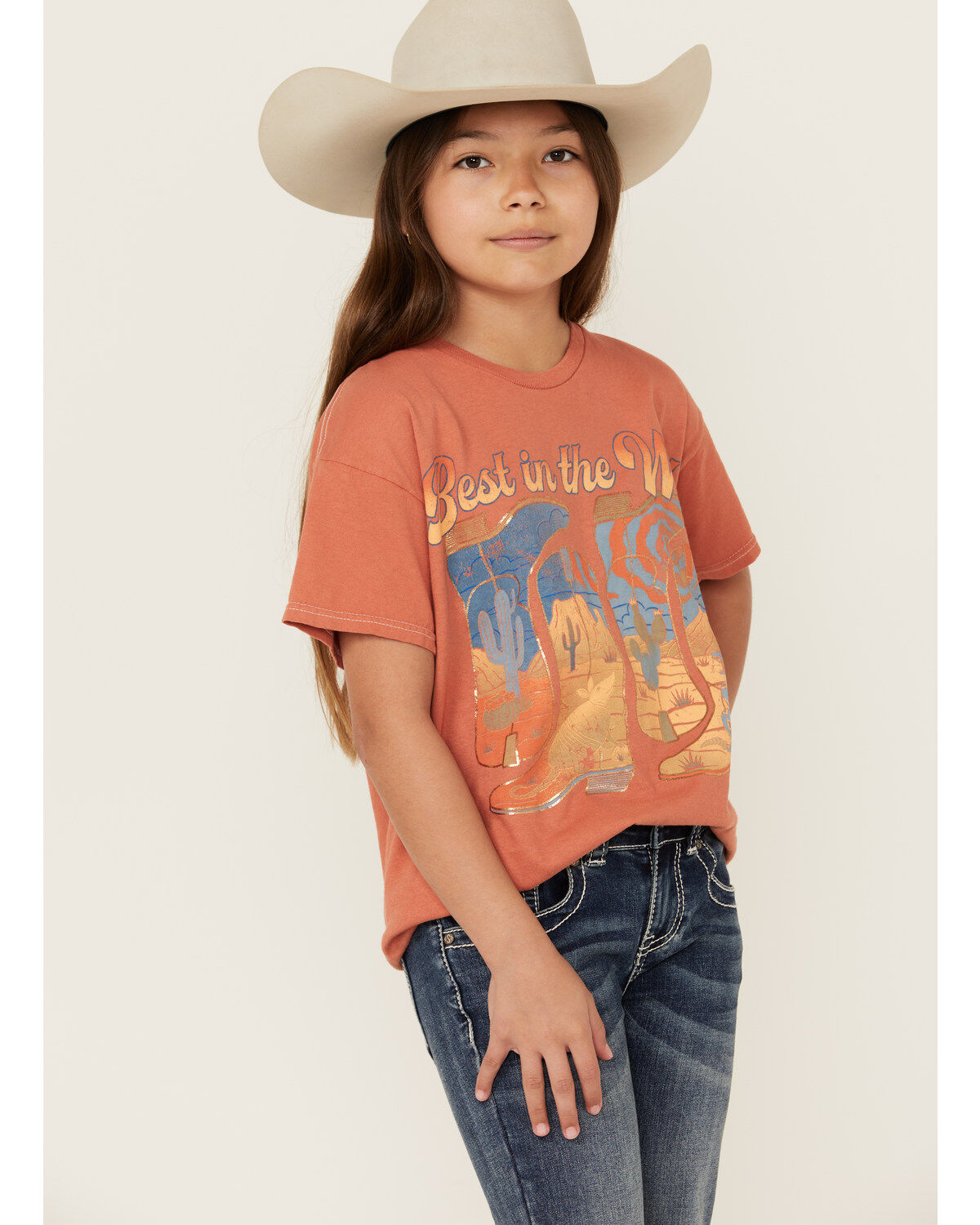 American Highway Girls' Best In The West Short Sleeve Graphic Tee