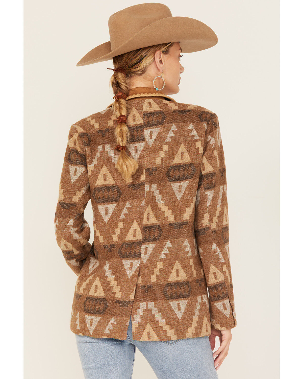 Miss Me Women's Southwestern Print Button-Down Blazer