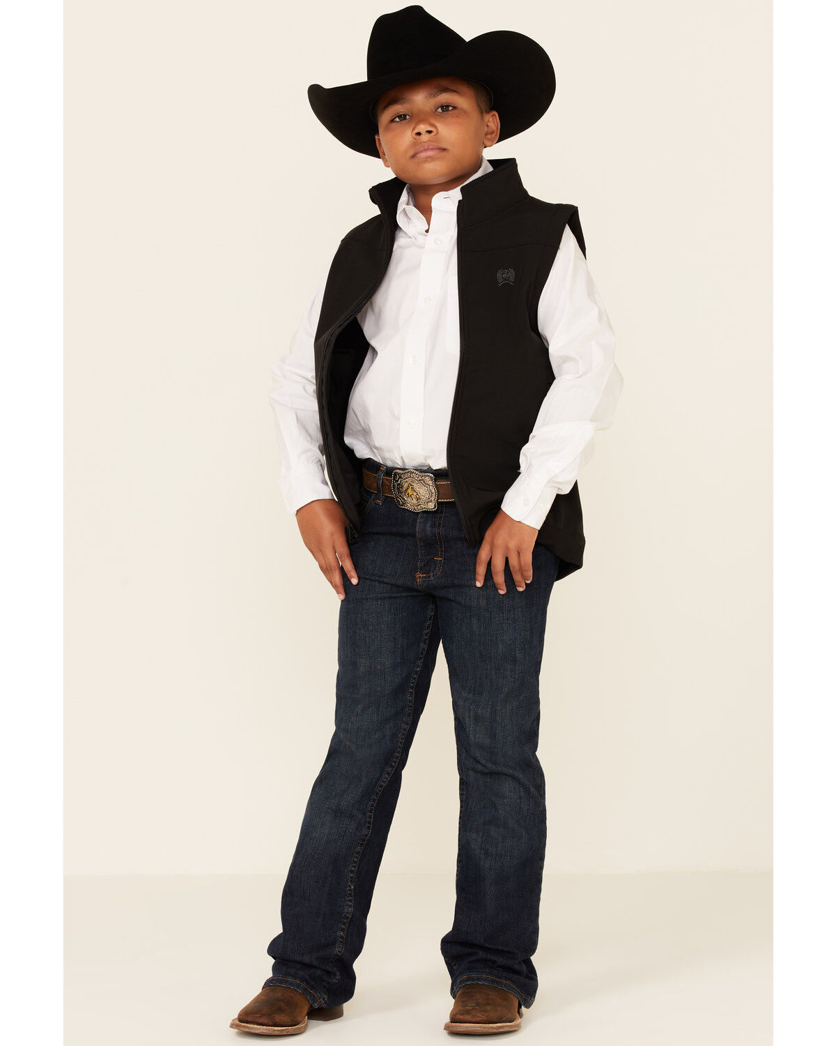 Cinch Boys' Solid Bonded Zip-Up Vest