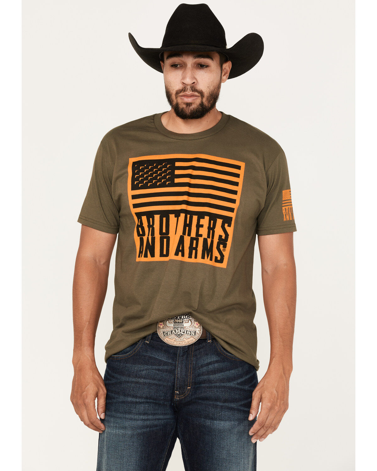 Brothers & Arms Men's Flag Logo Graphic T-Shirt