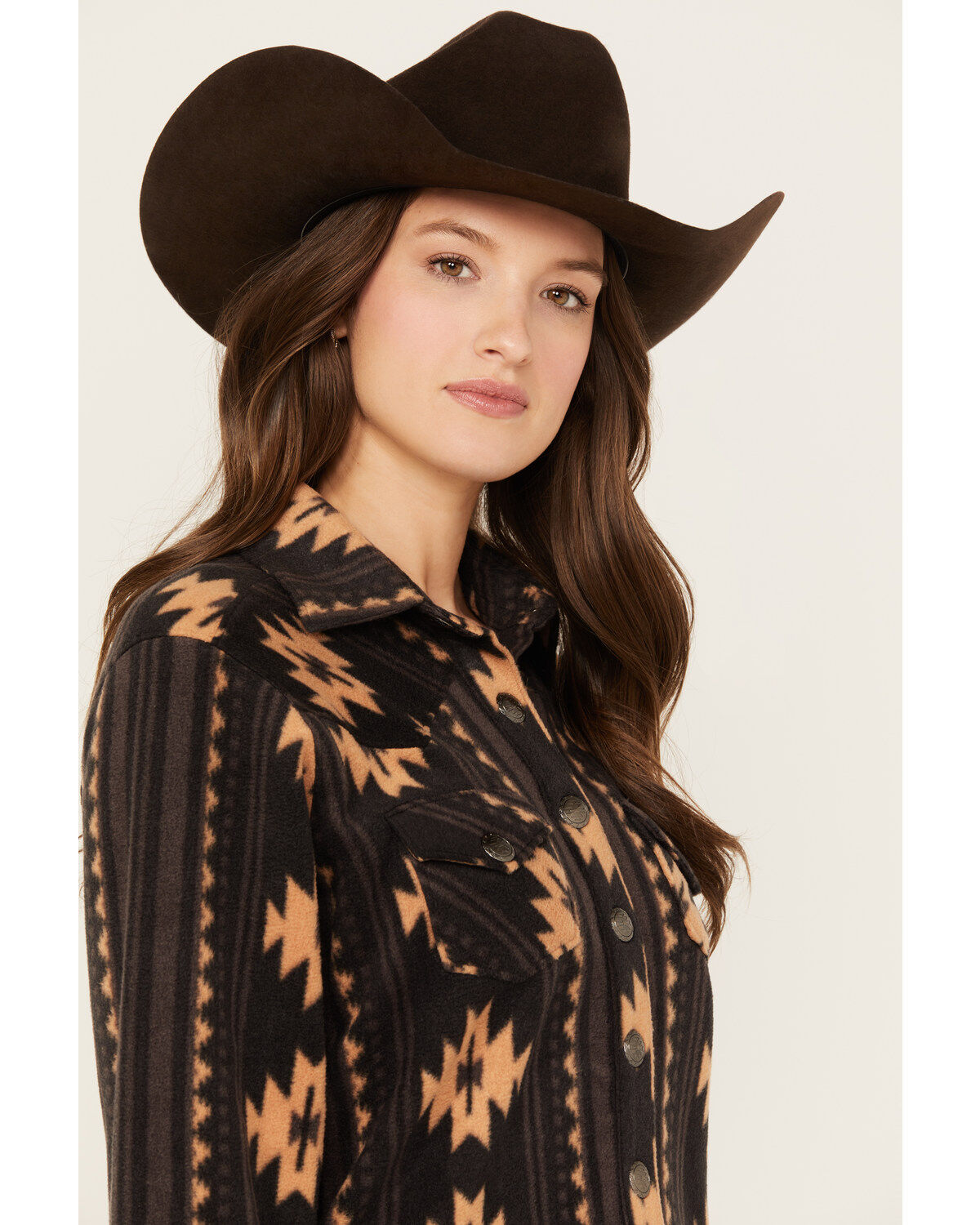 Cinch Women's Southwestern Print Polar Fleece Shacket