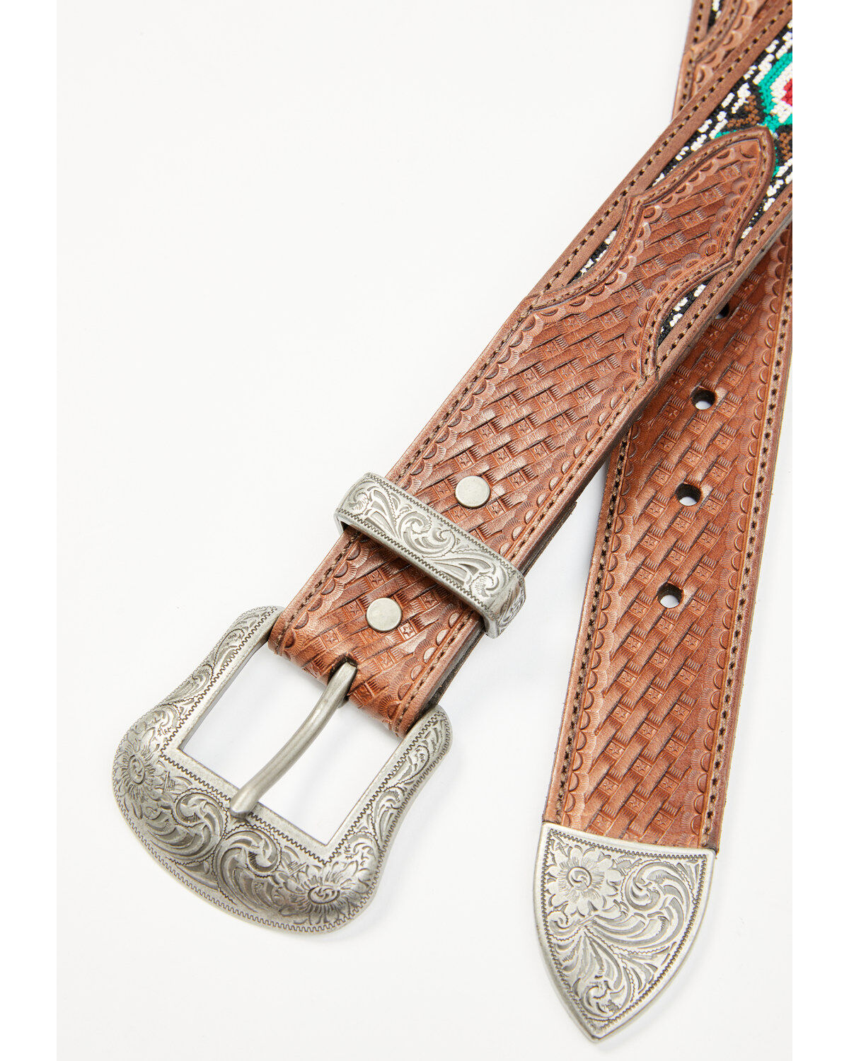 Cody James Men's Mexican Flag Strap Leather Belt
