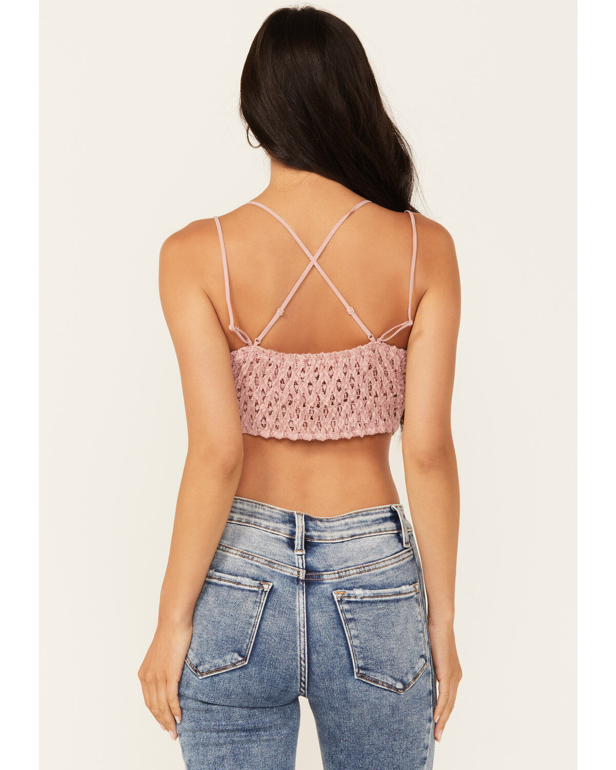 Wishlist Women's Strappy Lace Applique Scallop Lace Bralette