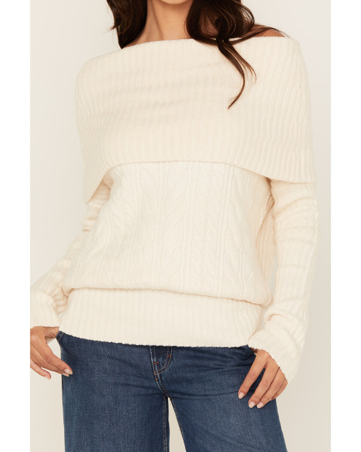 Shyanne Women's Off The Shoulder Cable Knit Sweater