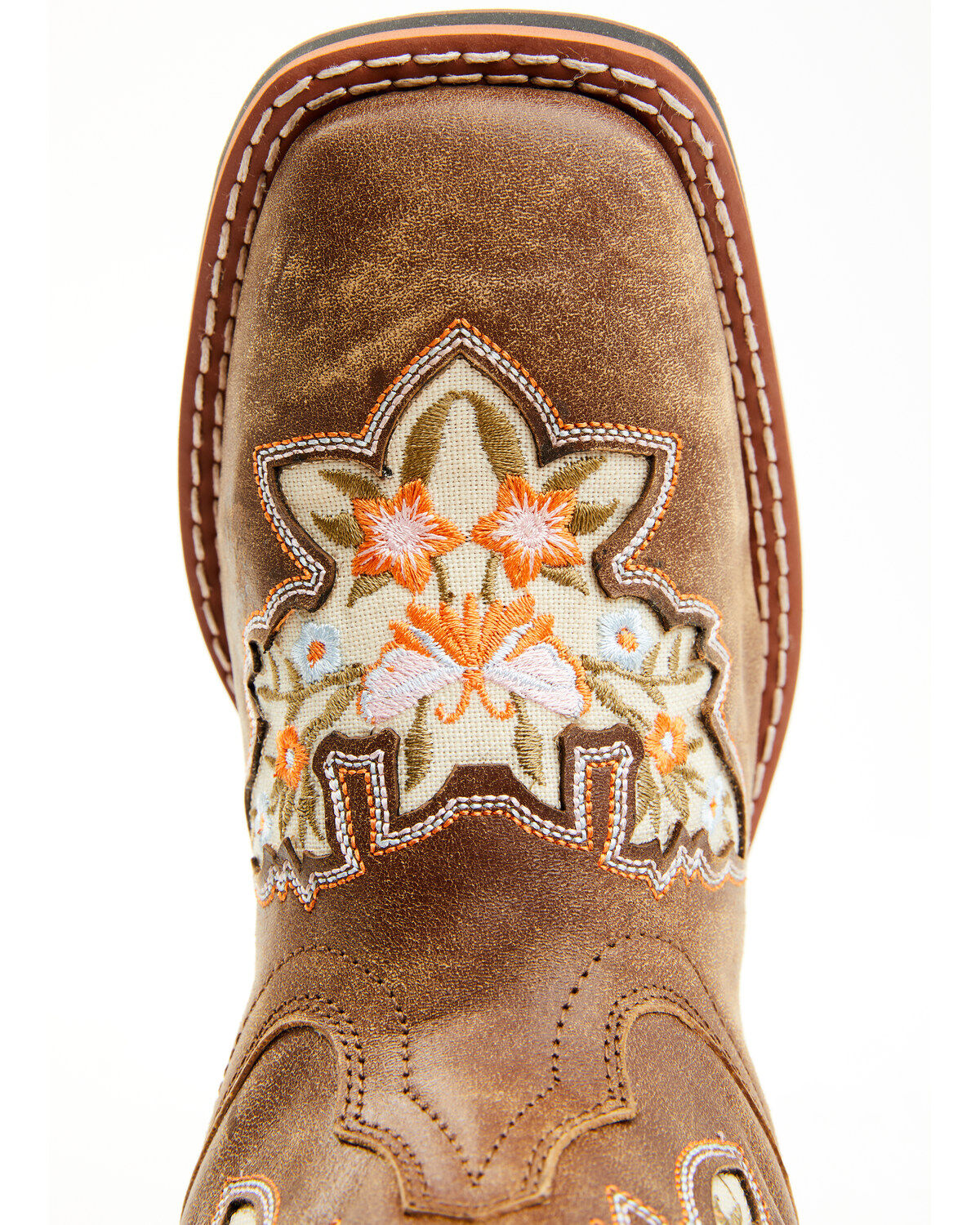 Laredo Women's Flower Inlay Western Performance Boots - Broad Square Toe