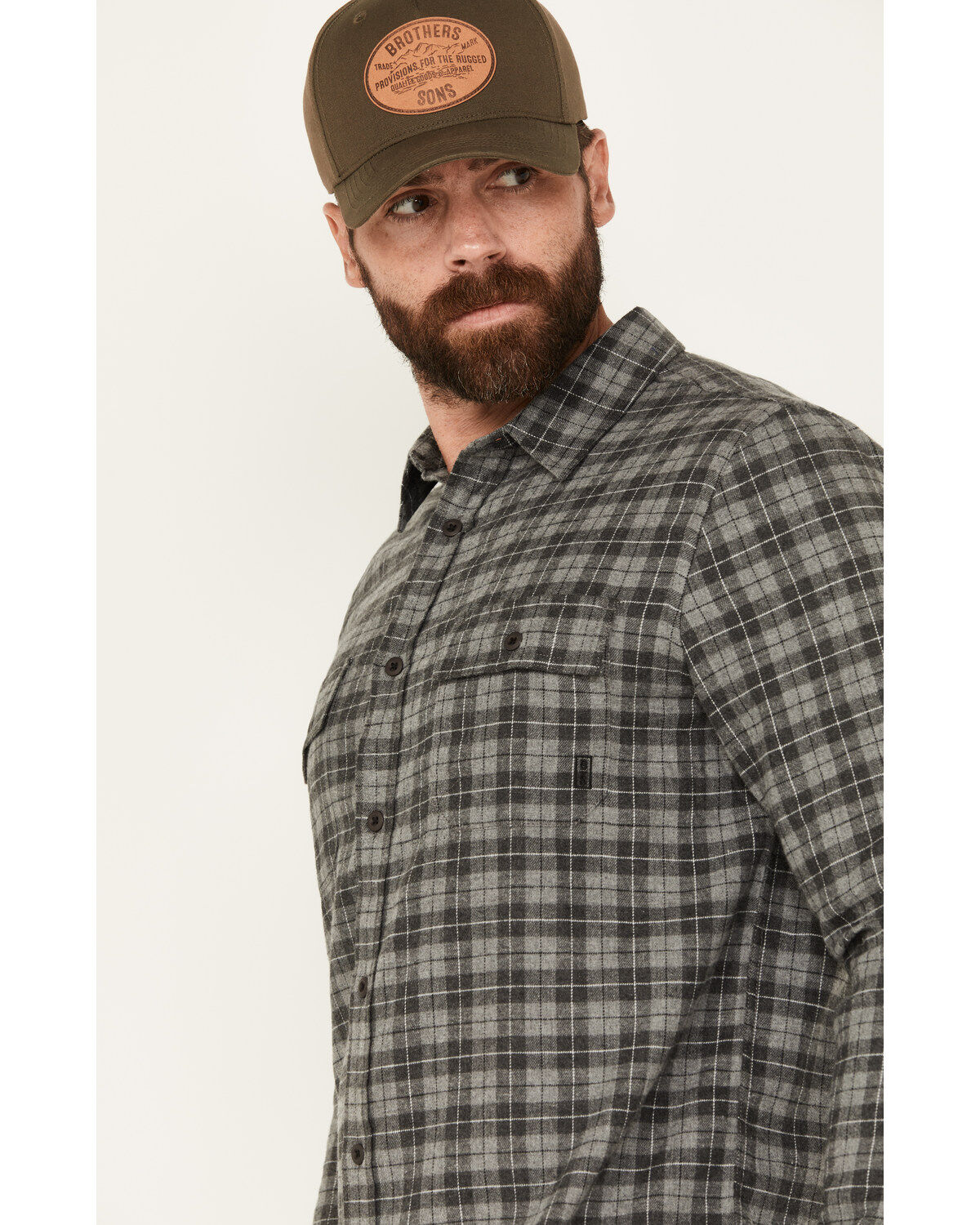 Brothers and Sons Men's Burleson Everyday Plaid Print Long Sleeve Button Down Flannel