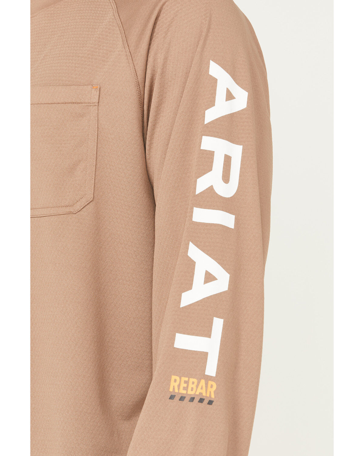 Ariat Men's Khaki Rebar Heat Fighter Long Sleeve Work Pocket T-Shirt