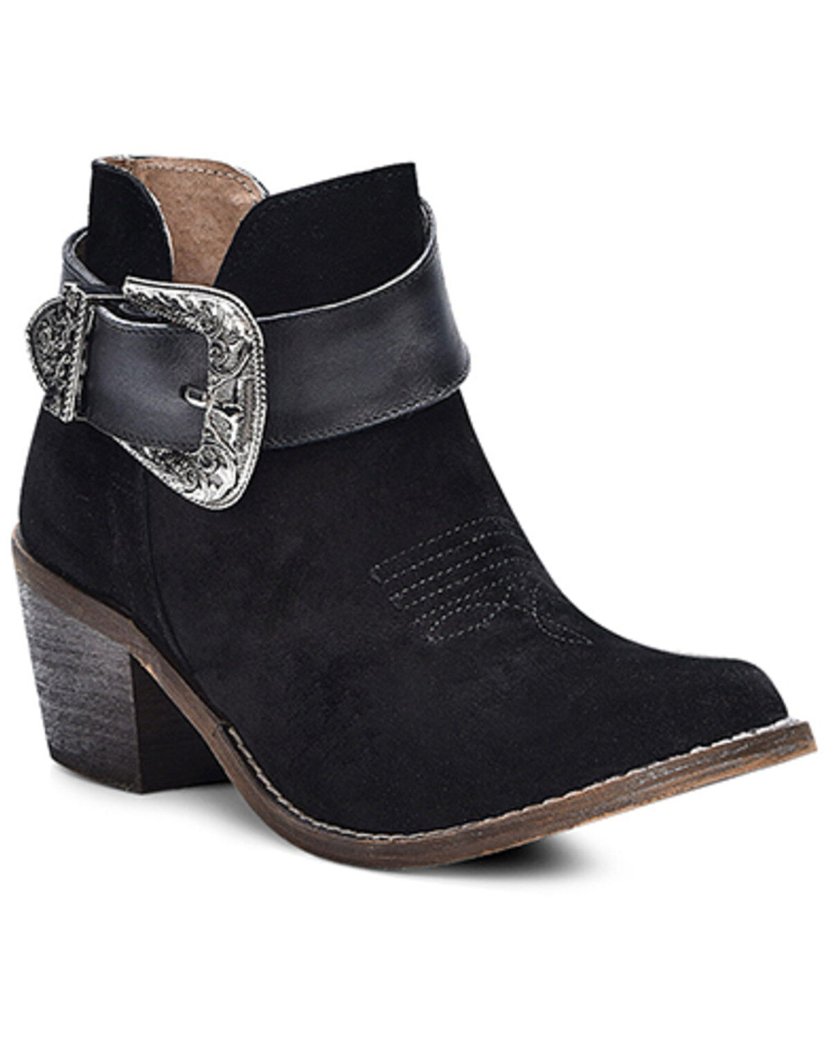 Circle G Women's Buckle Ankle Booties - Round Toe
