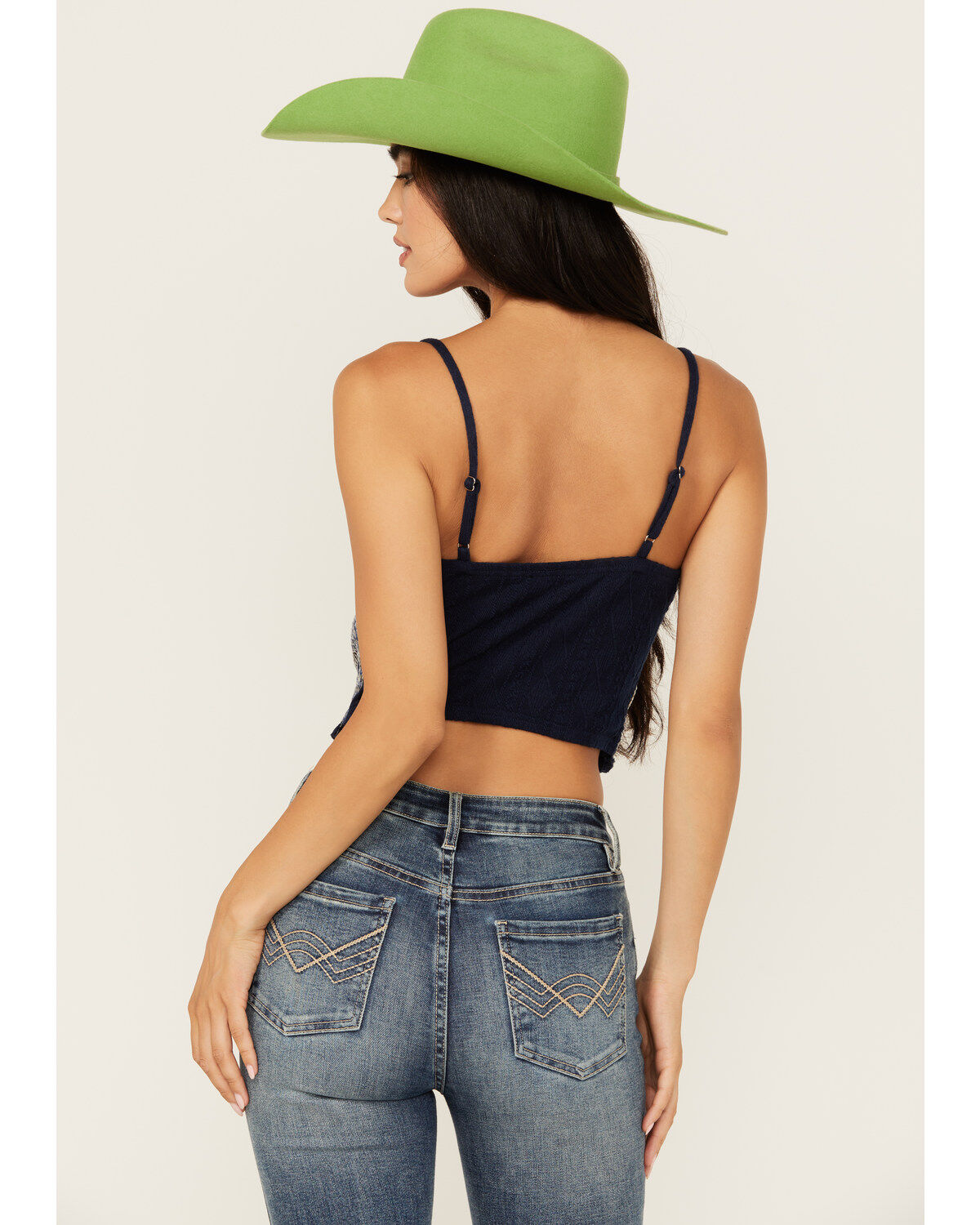 Miss Me Women's Sequins Plaid Print Tank