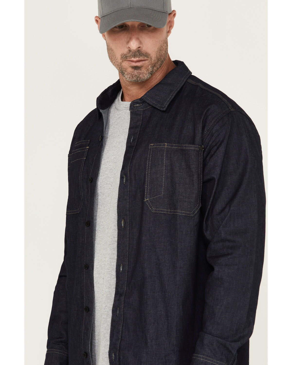 Thorogood Men's Vintage Stretch Denim Long Sleeve Button-Down Stretch Work Shirt