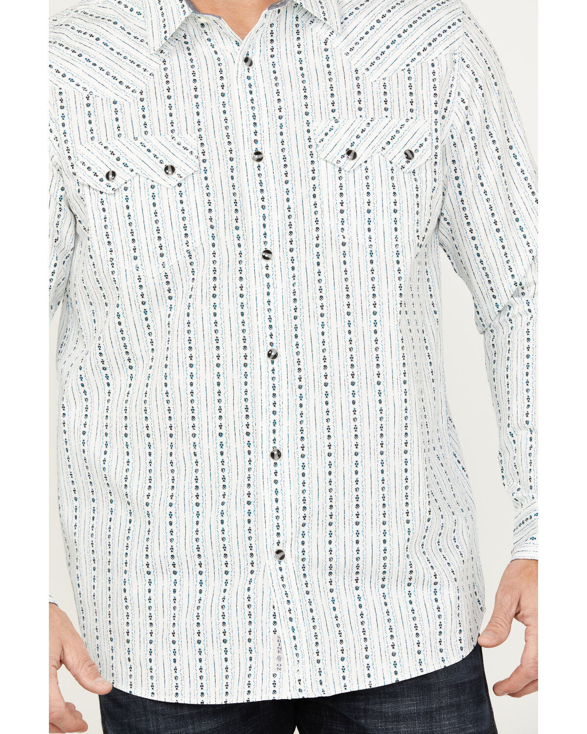Moonshine Spirit Men's Elderflower Striped Long Sleeve Western Snap Shirt