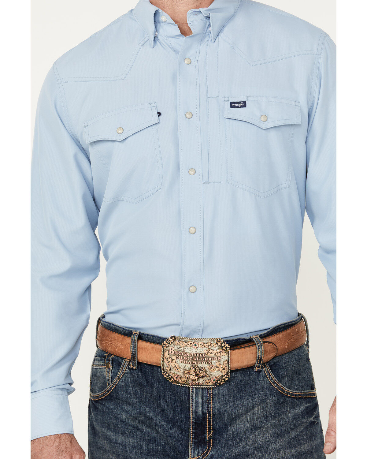 Wrangler Men's Solid Long Sleeve Snap Performance Western Shirt