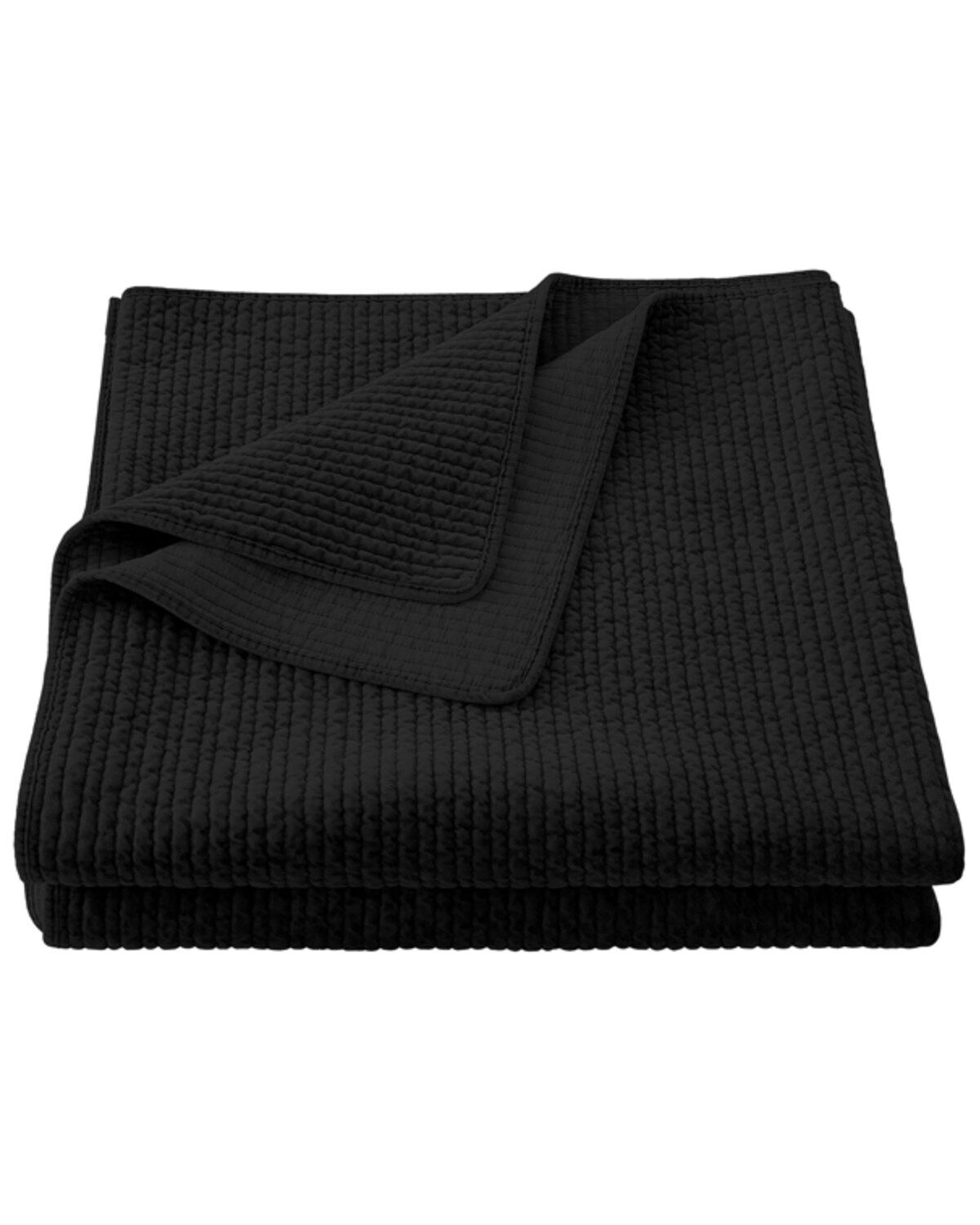 HiEnd Accents Black Stonewashed Cotton & Velvet 3-Piece Full/Queen Quilt Set