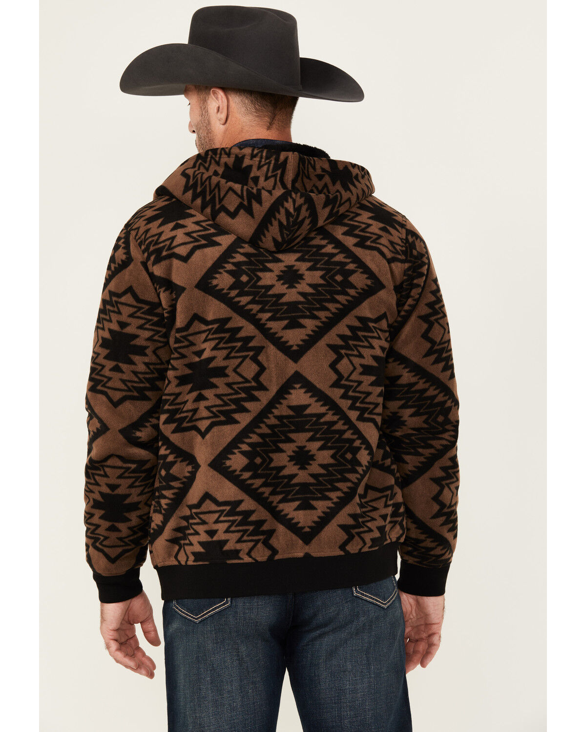 Cody James Men's Basin Southwestern Print Fleece Hooded Jacket