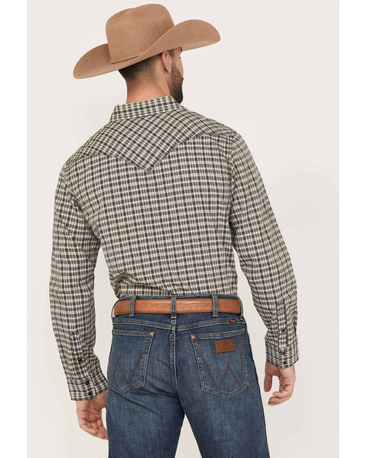 Moonshine Spirit Men's High Strung Dobby Plaid Print Long Sleeve Snap Western Shirt