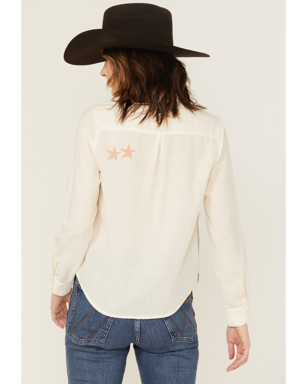 Blue B Women's Running Horses Long Sleeve Button-Down Western Shirt