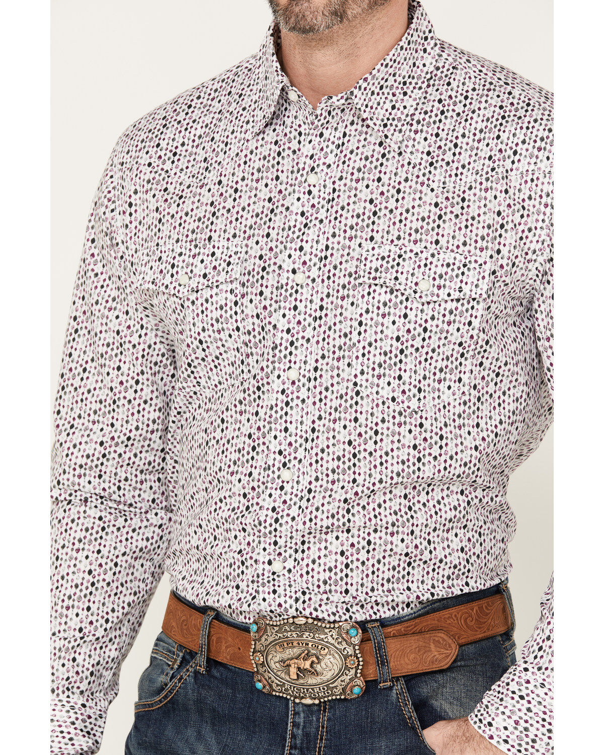 Wrangler 20X Men's Geo Print Long Sleeve Snap Western Shirt