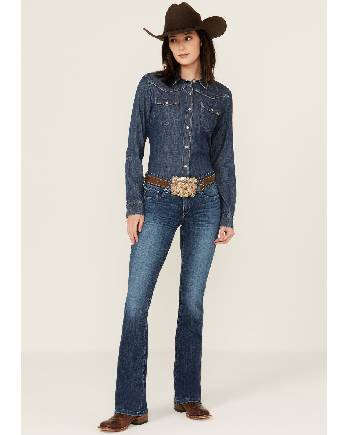 Ariat Women's R.E.A.L. Dark Wash Ariana Mid Rise Bootcut Stretch Denim Jeans