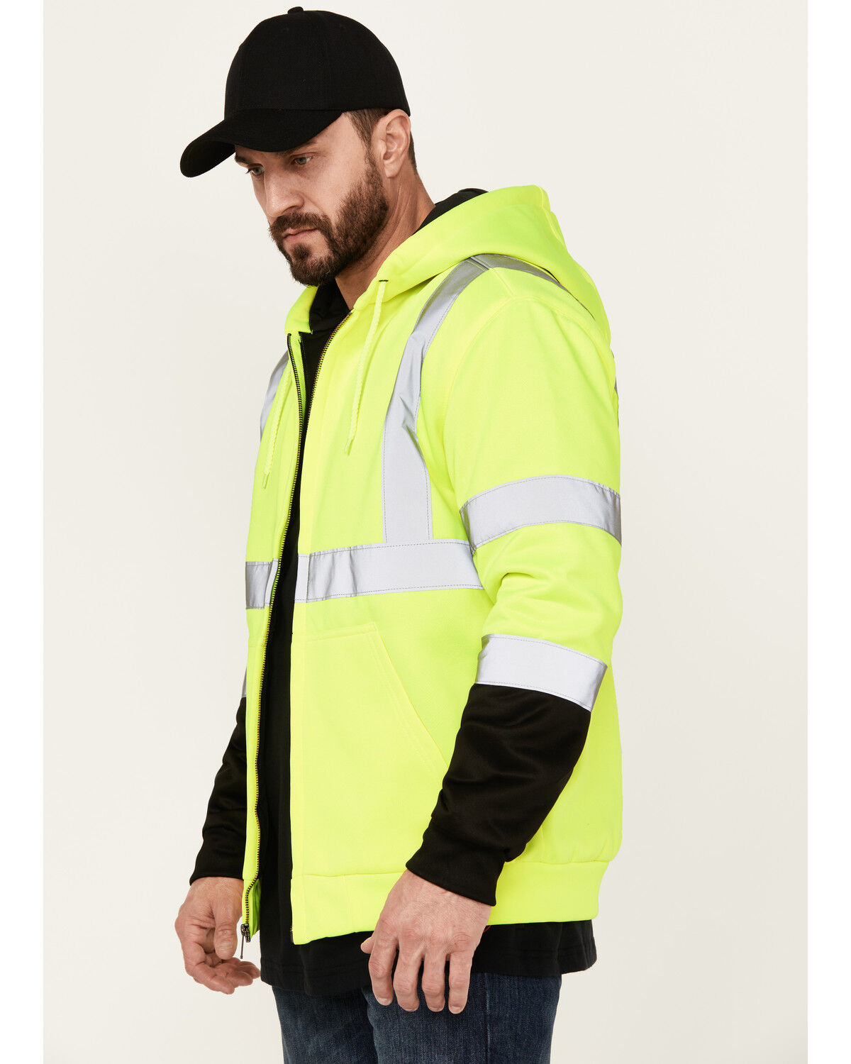 Hawx Men's High Vis Hooded Jacket