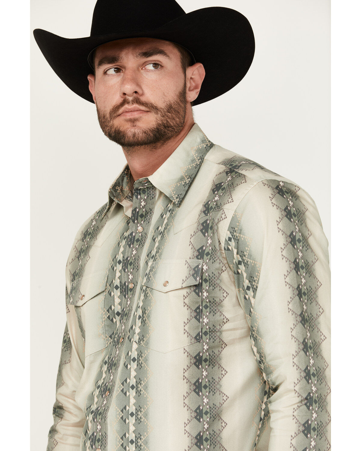 Wrangler Men's Checotah Long Sleeve Pearl Snap Western Shirt - Tall