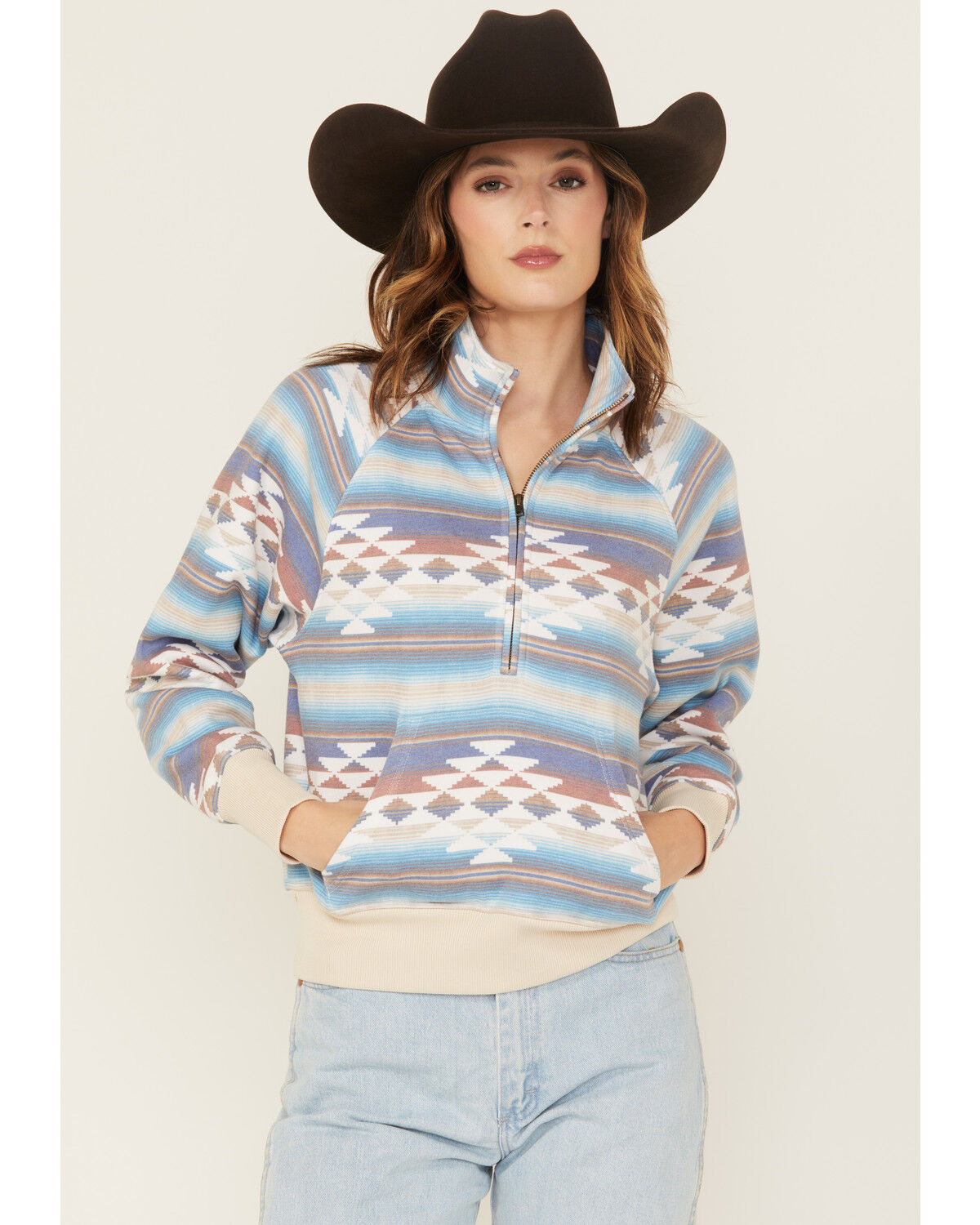 Shyanne Women's Southwestern Print Half Zip Pullover