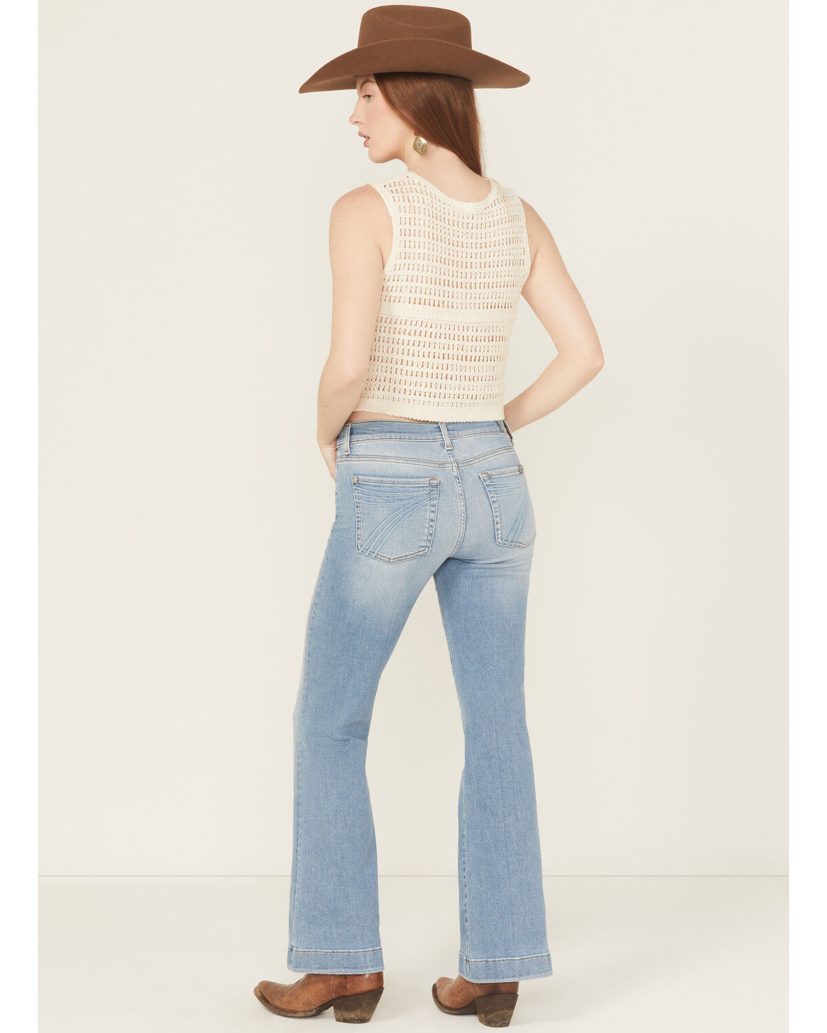 7 For All Mankind Women's Boot Barn Exclusive Light Wash Mid Rise Dojo Trouser Stretch Denim Jeans