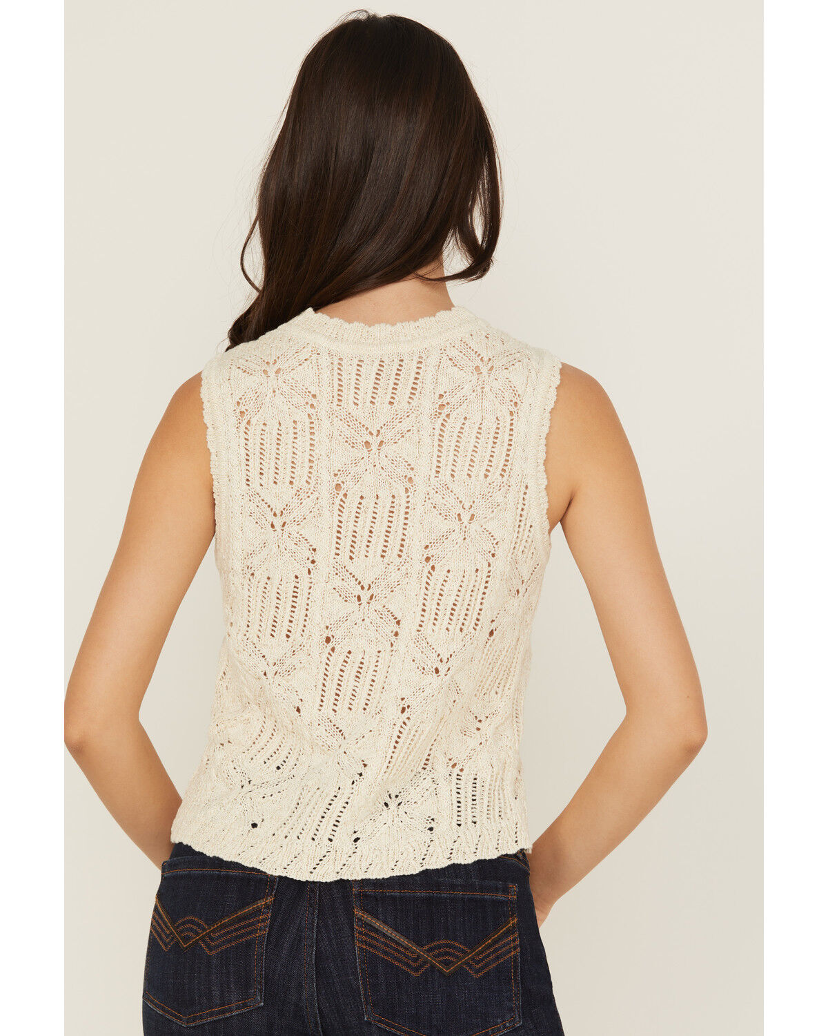 Shyanne Women's Tie-Front Crochet Sweater Vest