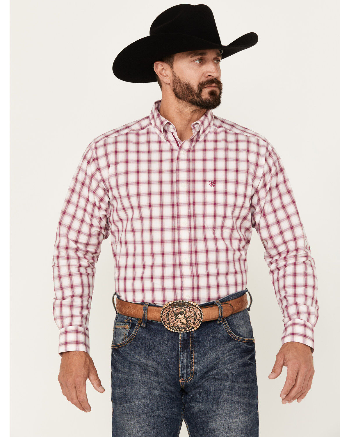 Ariat Men's Erick Plaid Print Long Sleeve Button-Down Performance Shirt