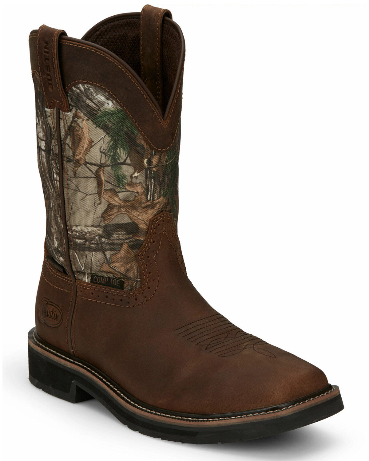 Justin Men's Trekker Waterproof Western Work Boots - Composite Toe