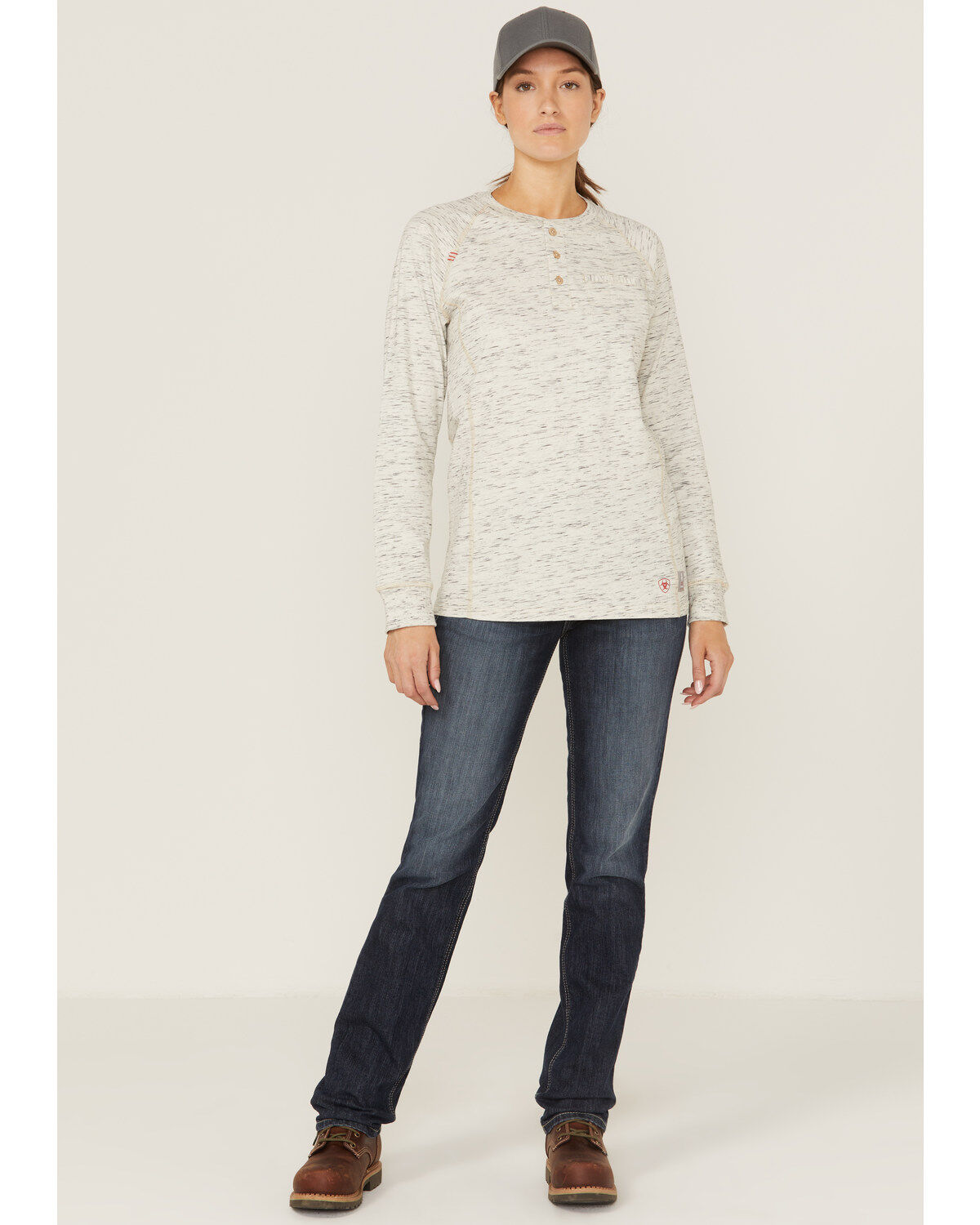 Ariat Women's FR Air Henley Long Sleeve Work Pocket Shirt