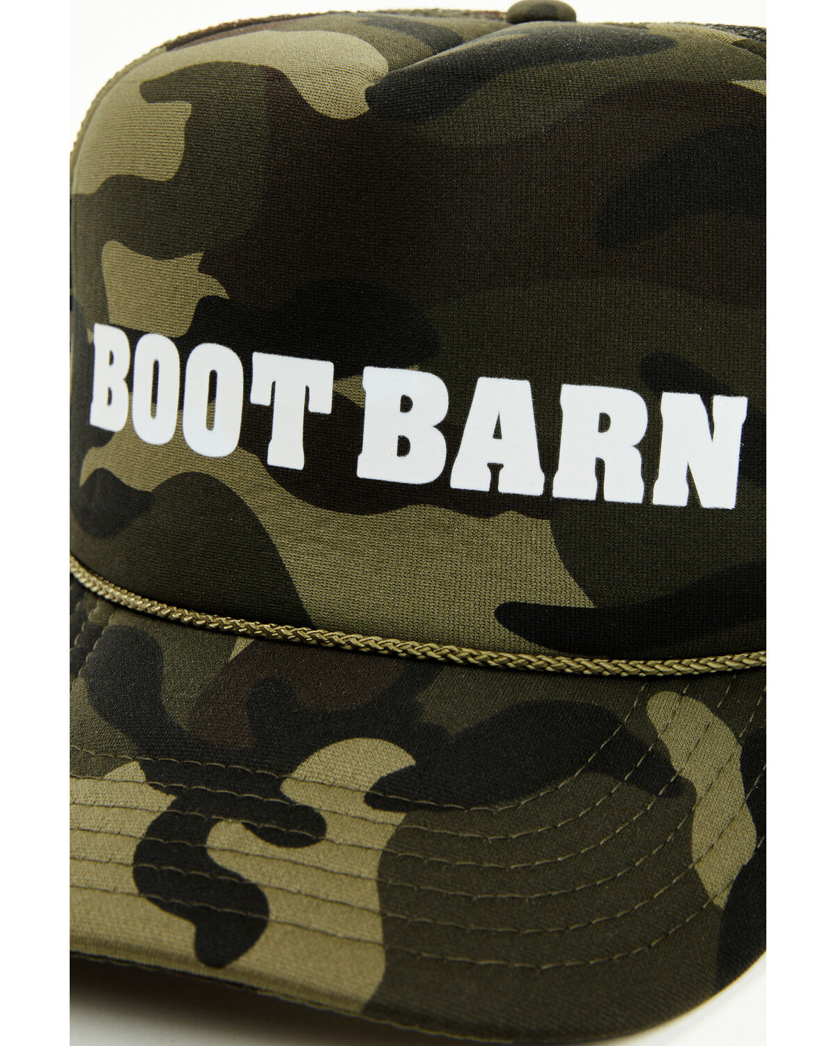 Boot Barn Camo Print Logo Trucker Cap