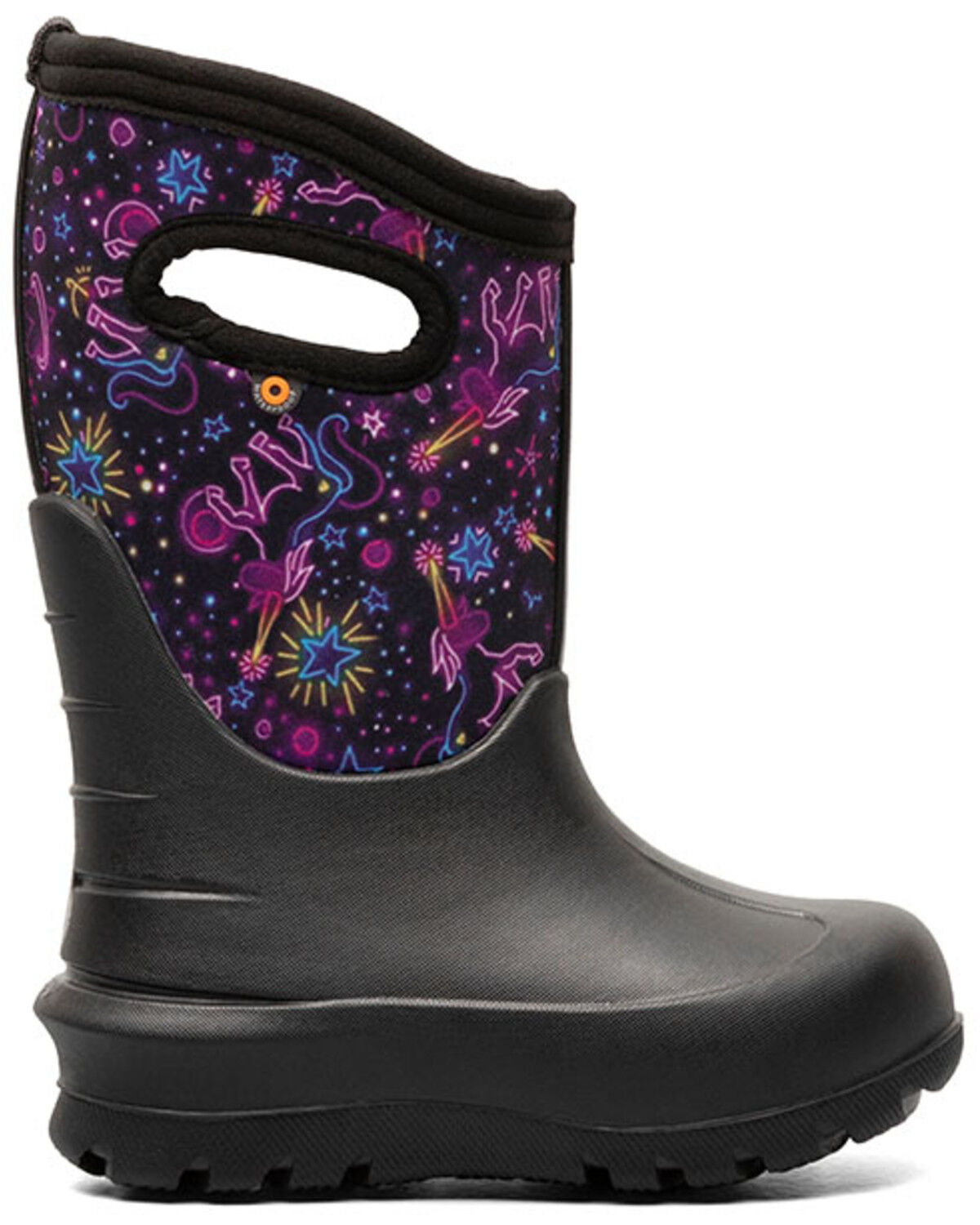 Bogs Girls' Neon Neon Unicorn Waterproof Boots - Round Toe