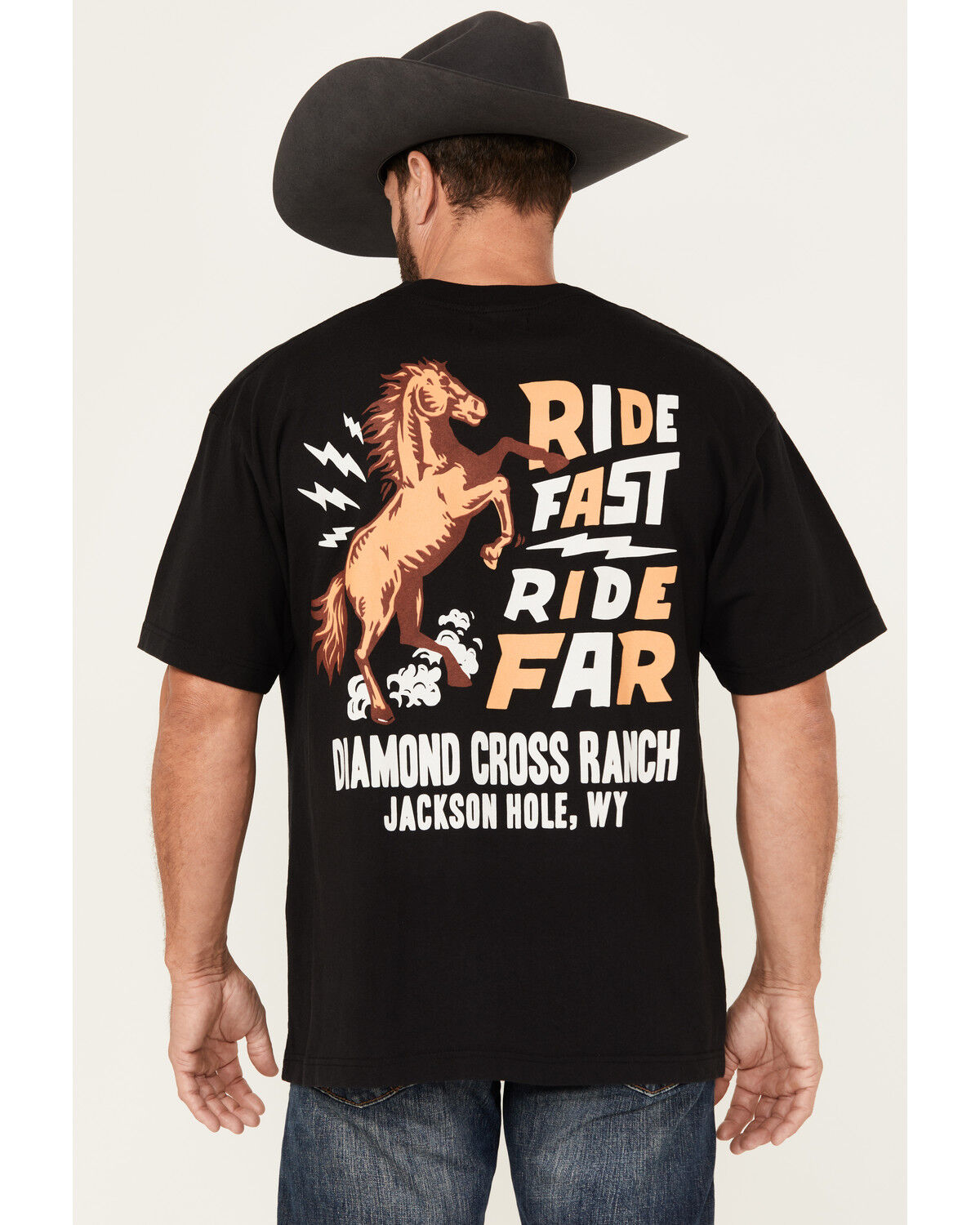Diamond Cross Ranch Men's Ride Far Short Sleeve Graphic T-Shirt