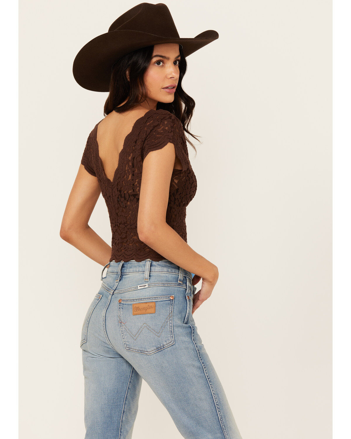 Shyanne Women's Flutter Sleeve Lace Crop Top