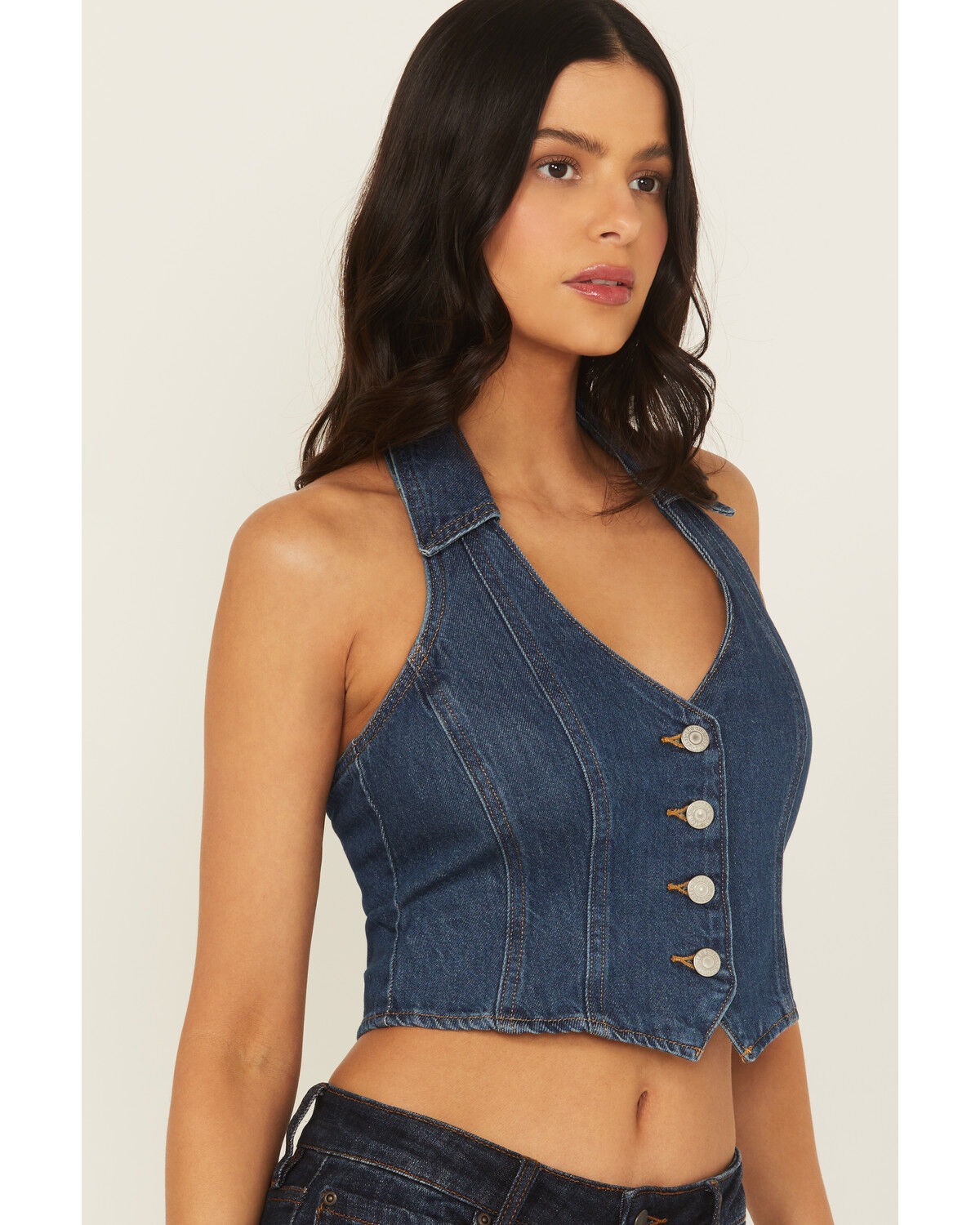 Levi's Women's Dark Wash Denim Halter Top