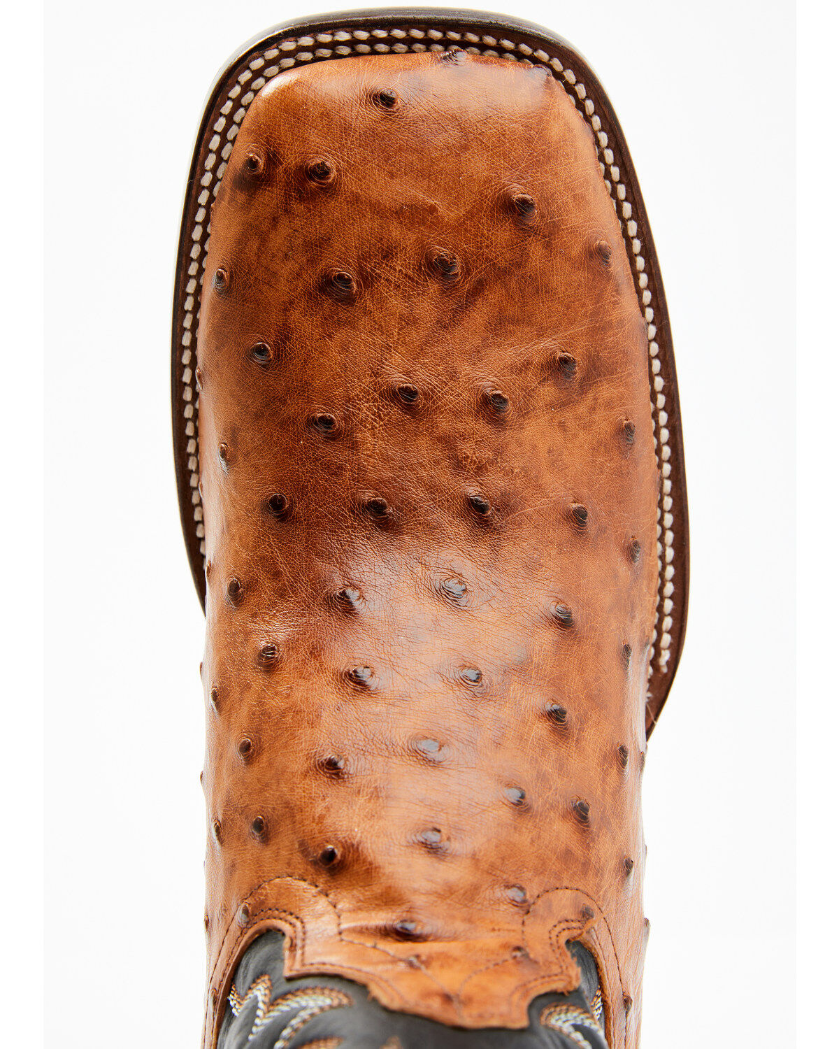 Cody James Men's Full Quill Cognac Ostrich Exotic Western Boots - Broad Square Toe