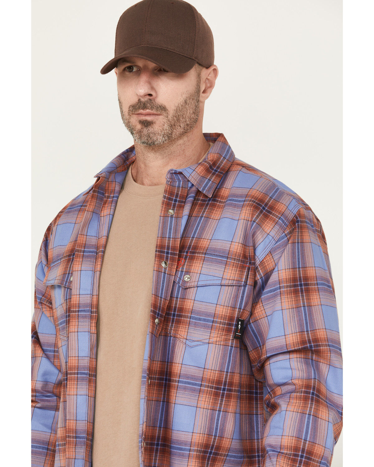 Ariat Men's FR Melrose Plaid Print Long Sleeve Snap Work Shirt - Tall