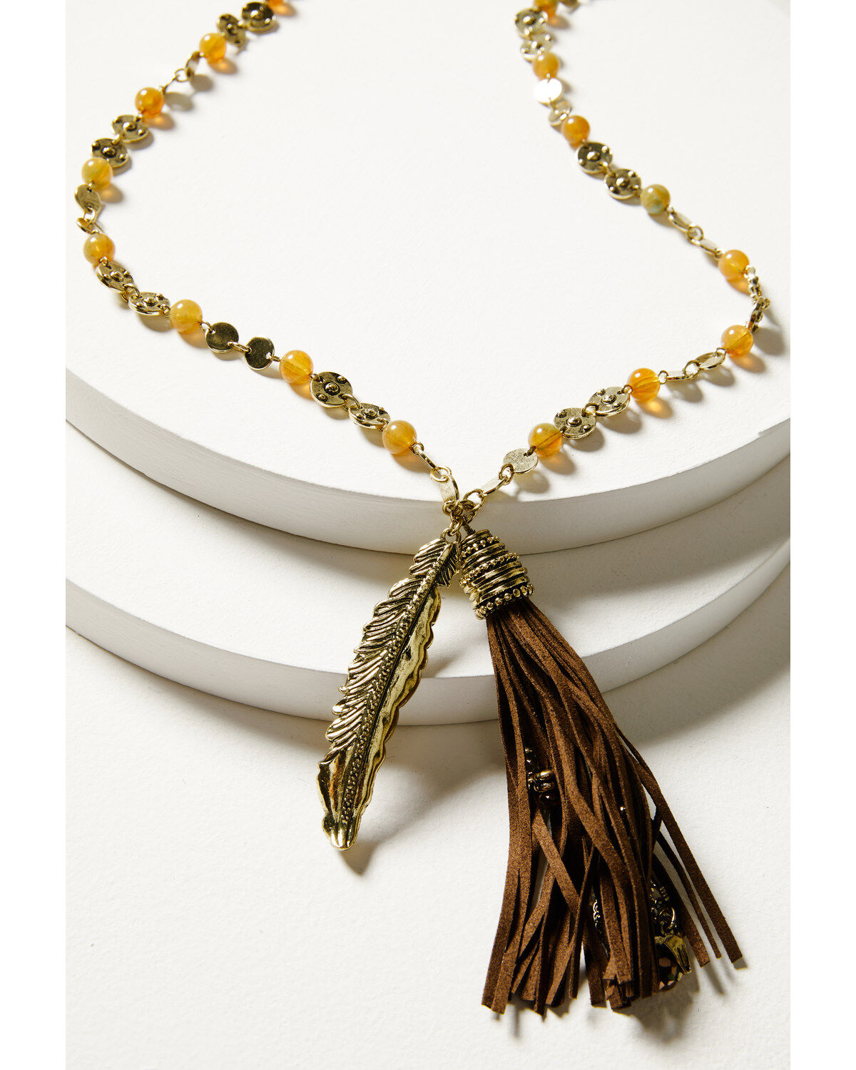 Shyanne Women's Soleil Feather Pendant Necklace
